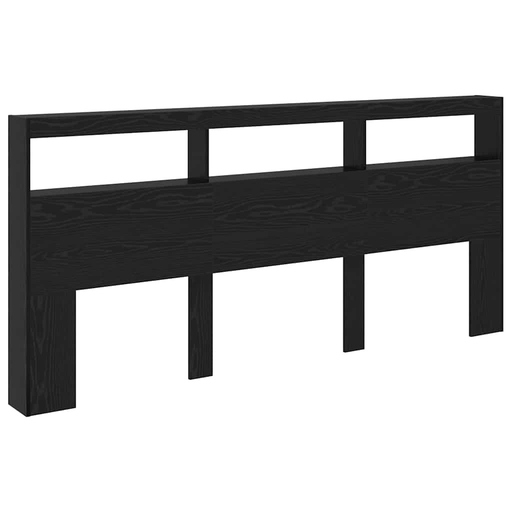Fejtámla polcokkal Fekete tölgy 220 x 17 x 102 cm Faanyag