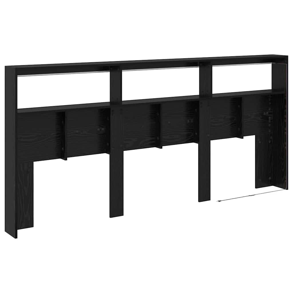 Fejtámla polcokkal Fekete tölgy 220 x 17 x 102 cm Faanyag
