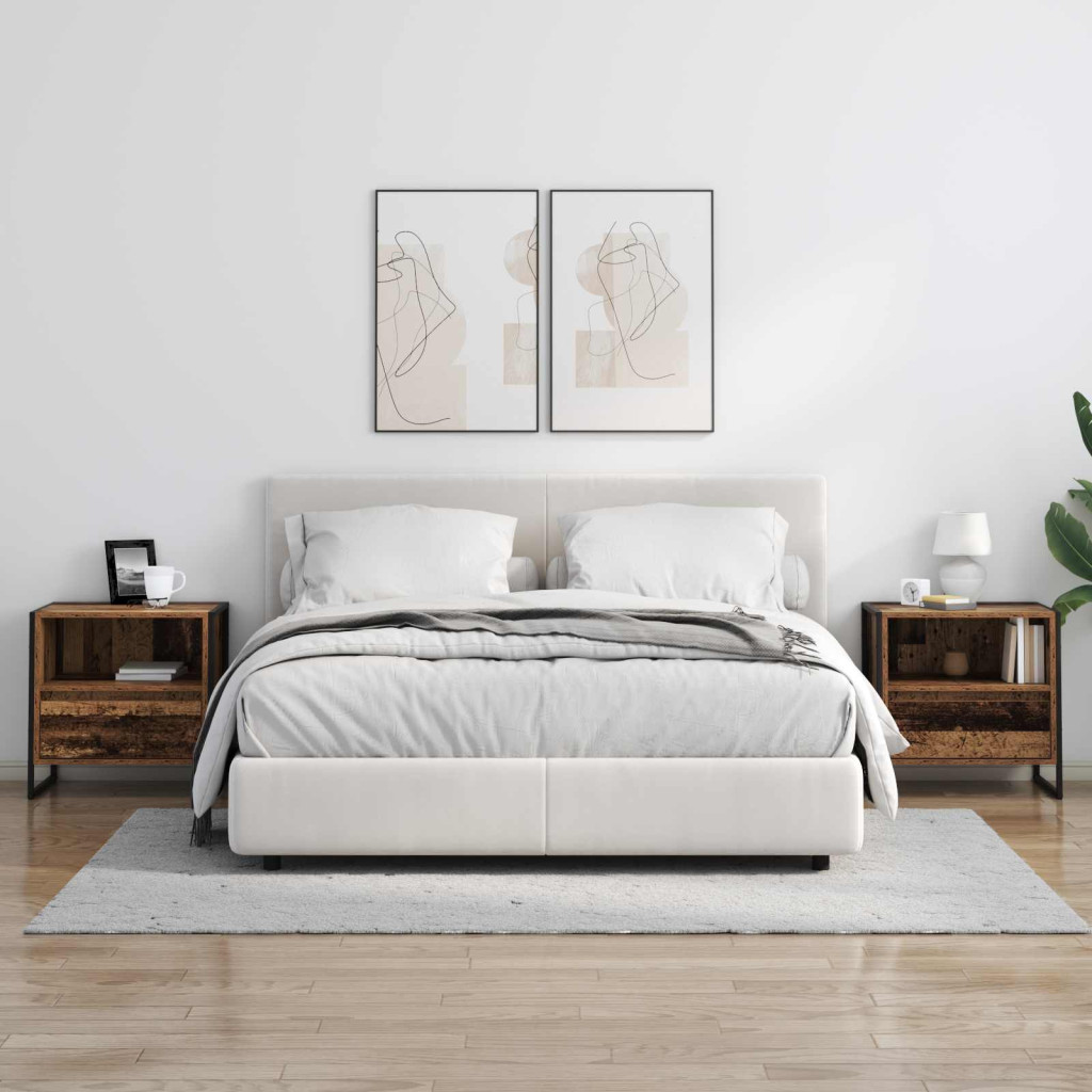 Éjjeli asztal fiókkal Öreg fa 50 x 39,5 x 50 cm Faanyag