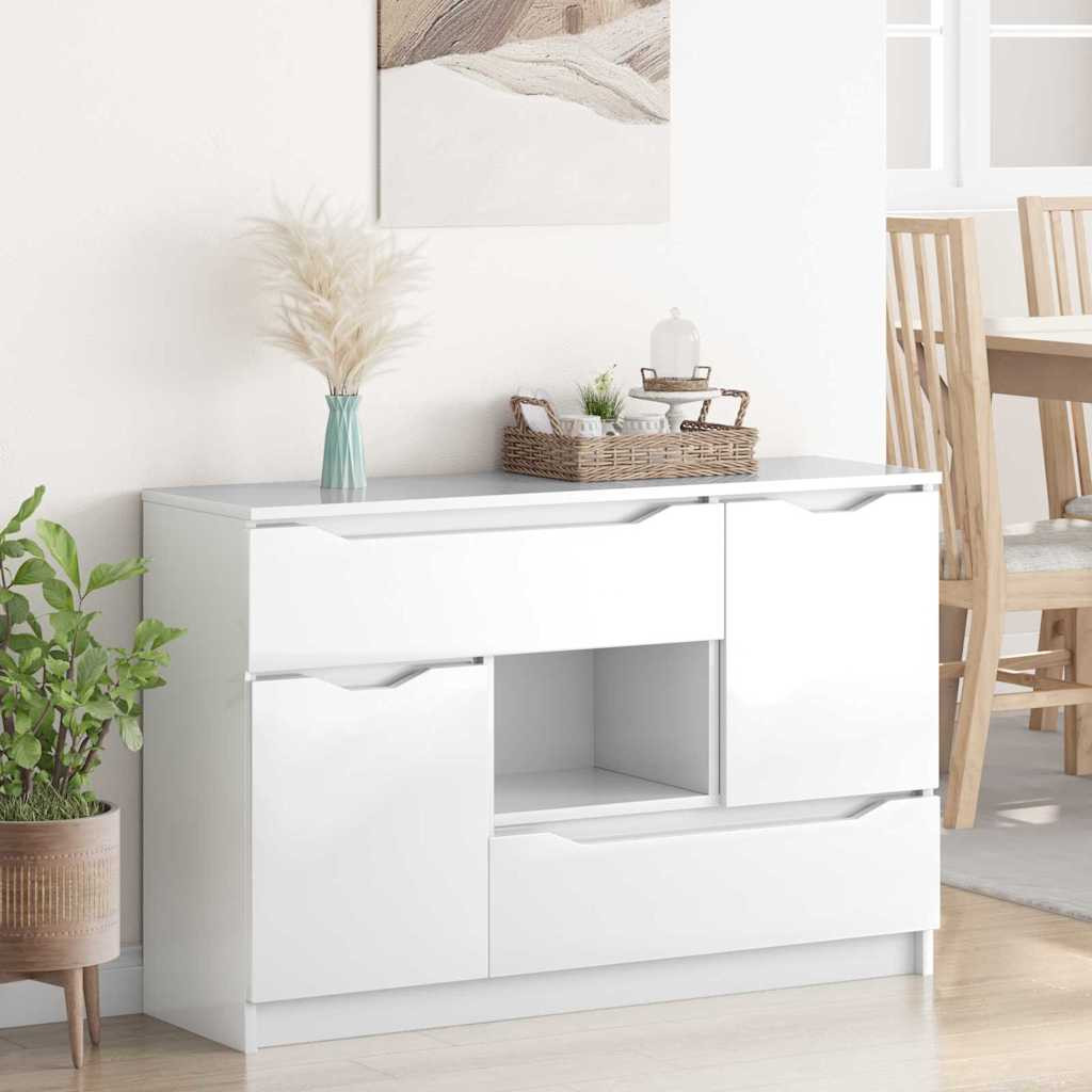 Széf fiókkal Magas Fényű Fehér 100 x 30 x 65,6 Faanyag