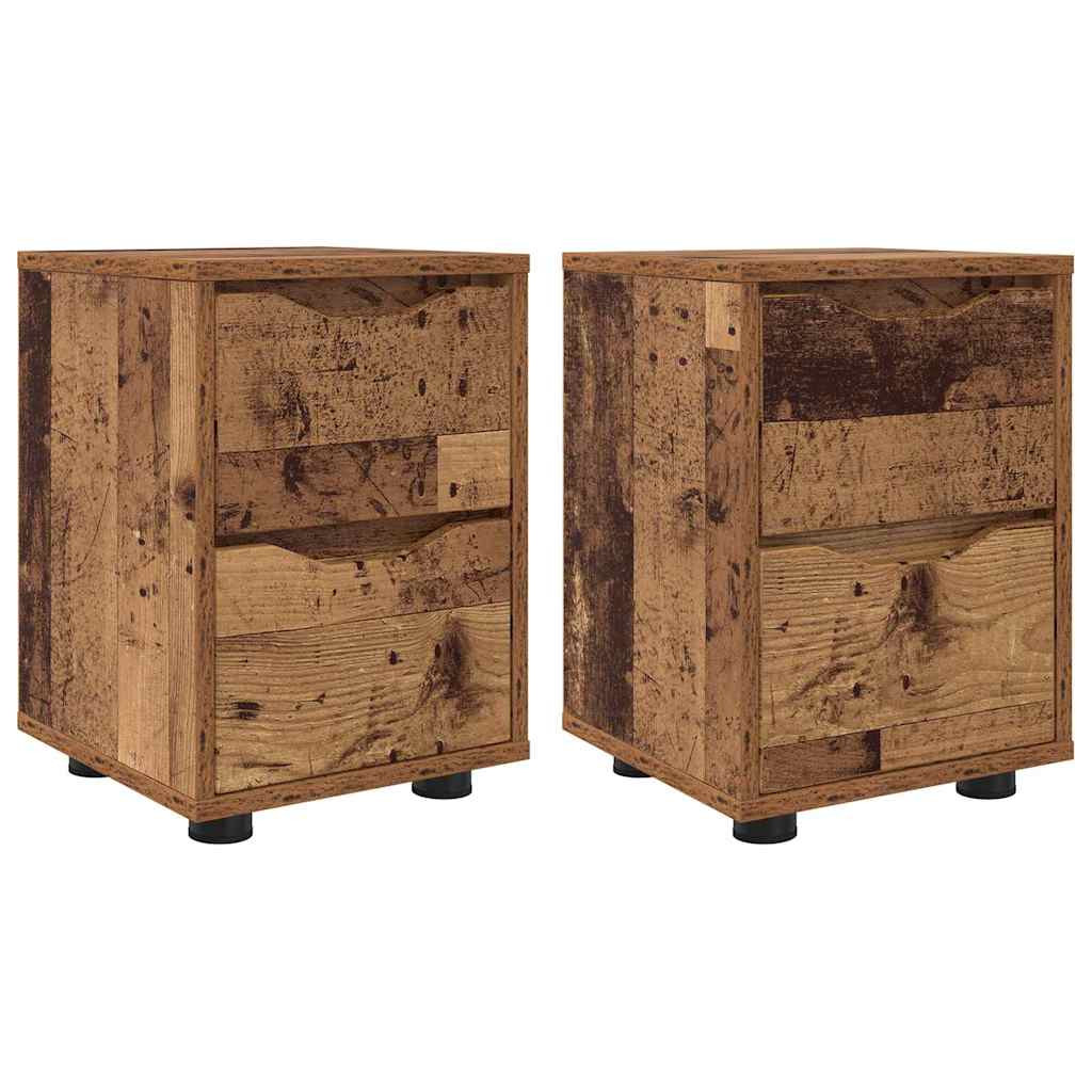 Éjjeliszekrények 2 pcs Öreg fa 30,5 x 30 x 43 cm Faanyag