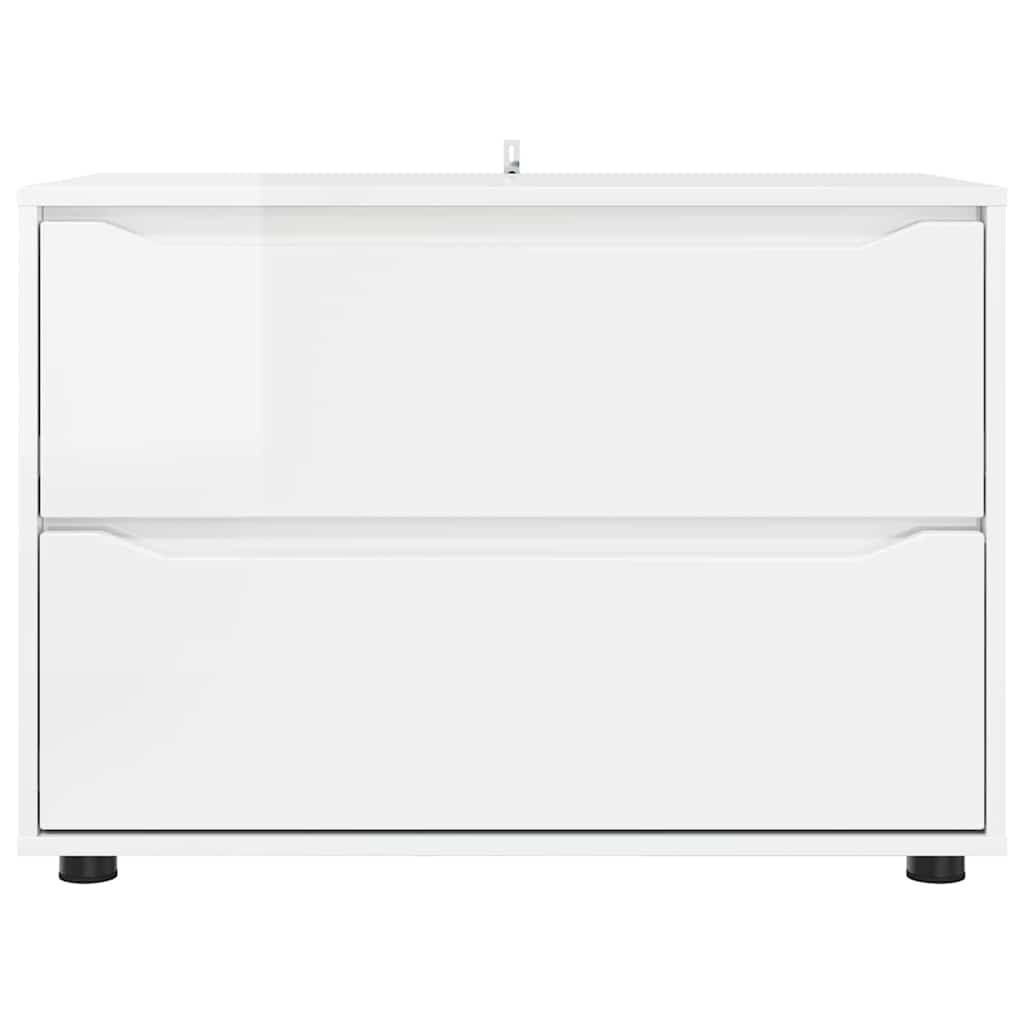 Tárolószekrény Magas Fényű Fehér 80 x 48 x 57 cm Faanyag