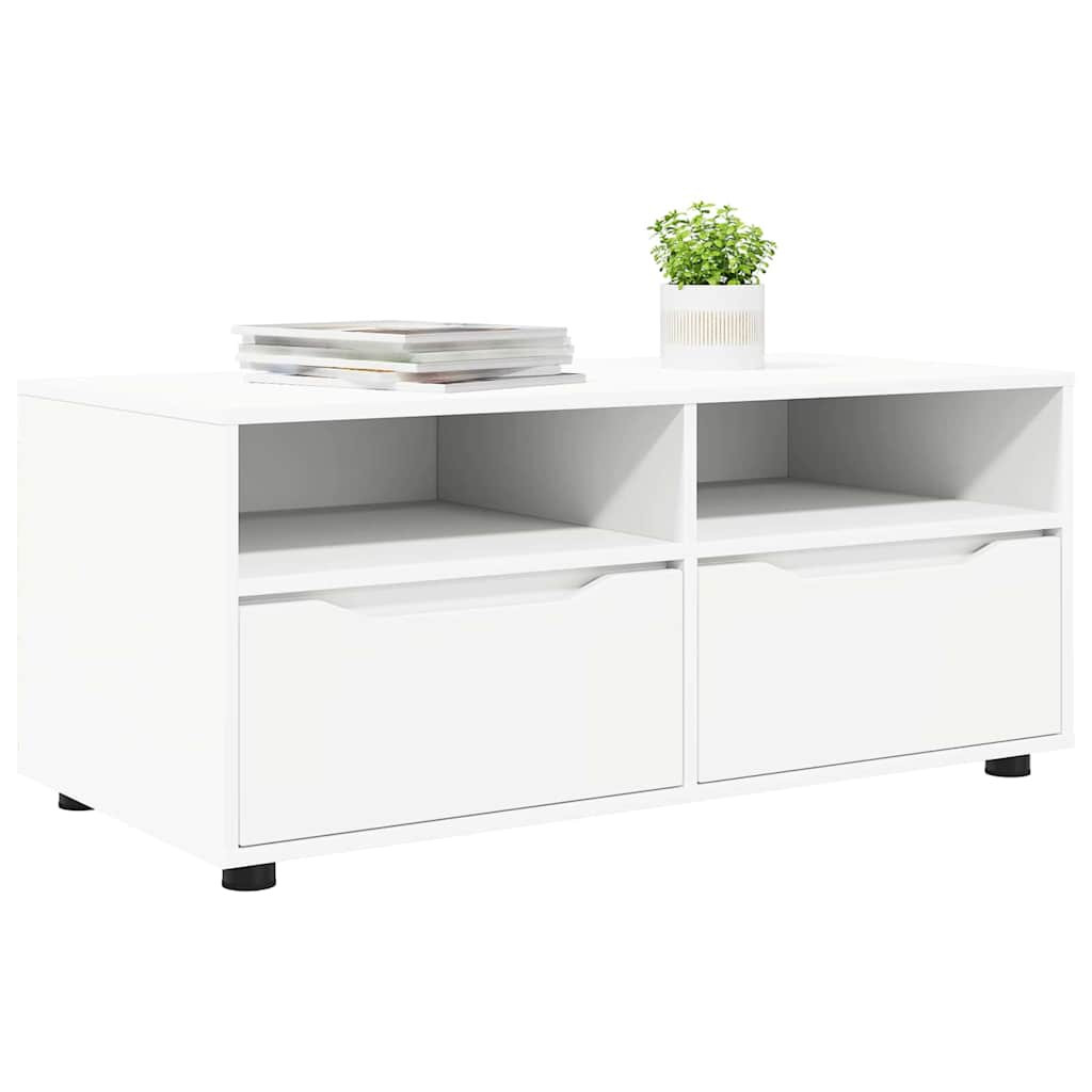 TV szekrény fiókkal Fehér 100 x 48 x 43 cm Faanyag