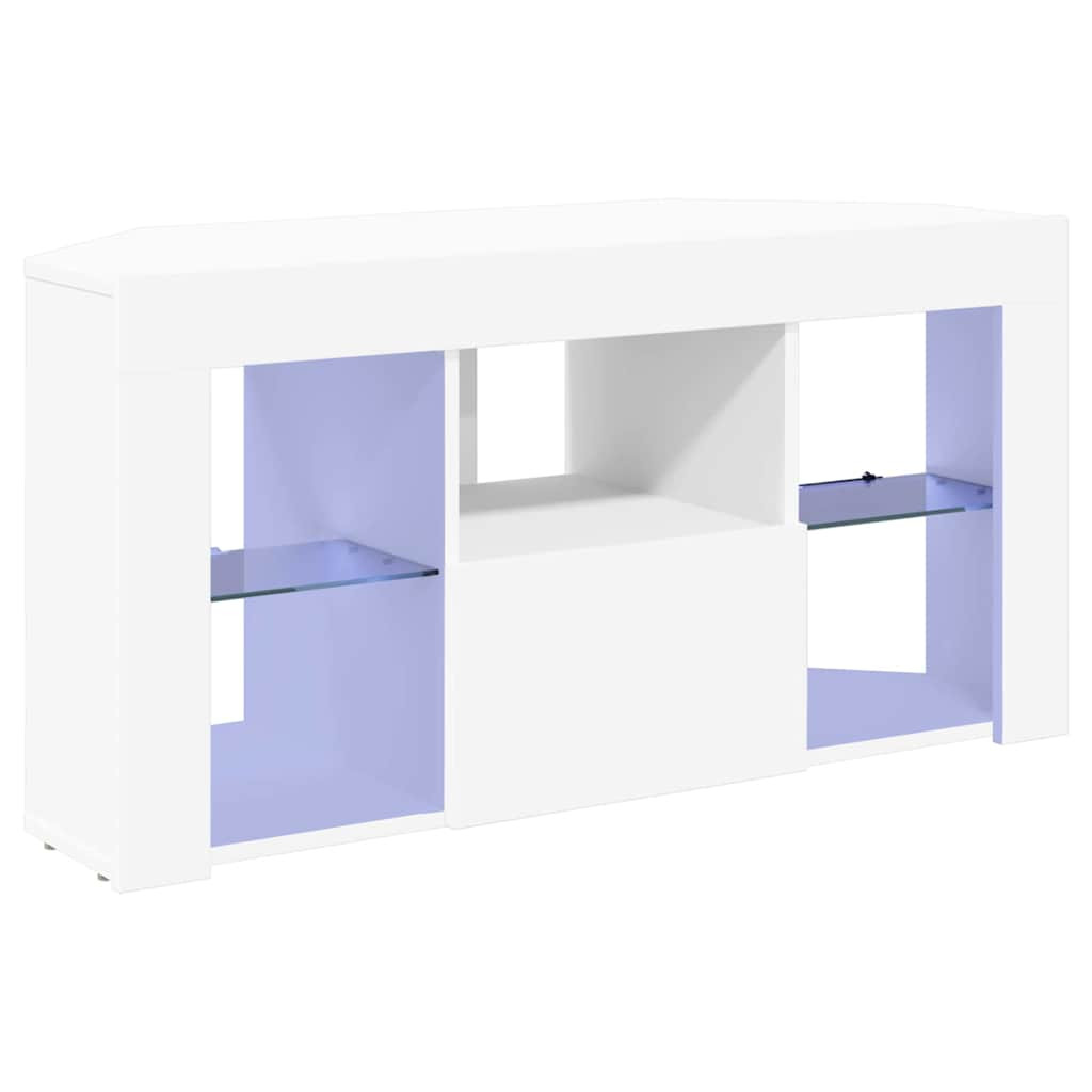 Sarok LED TV szekrény Fehér 100 x 40 x 50 cm Faanyag