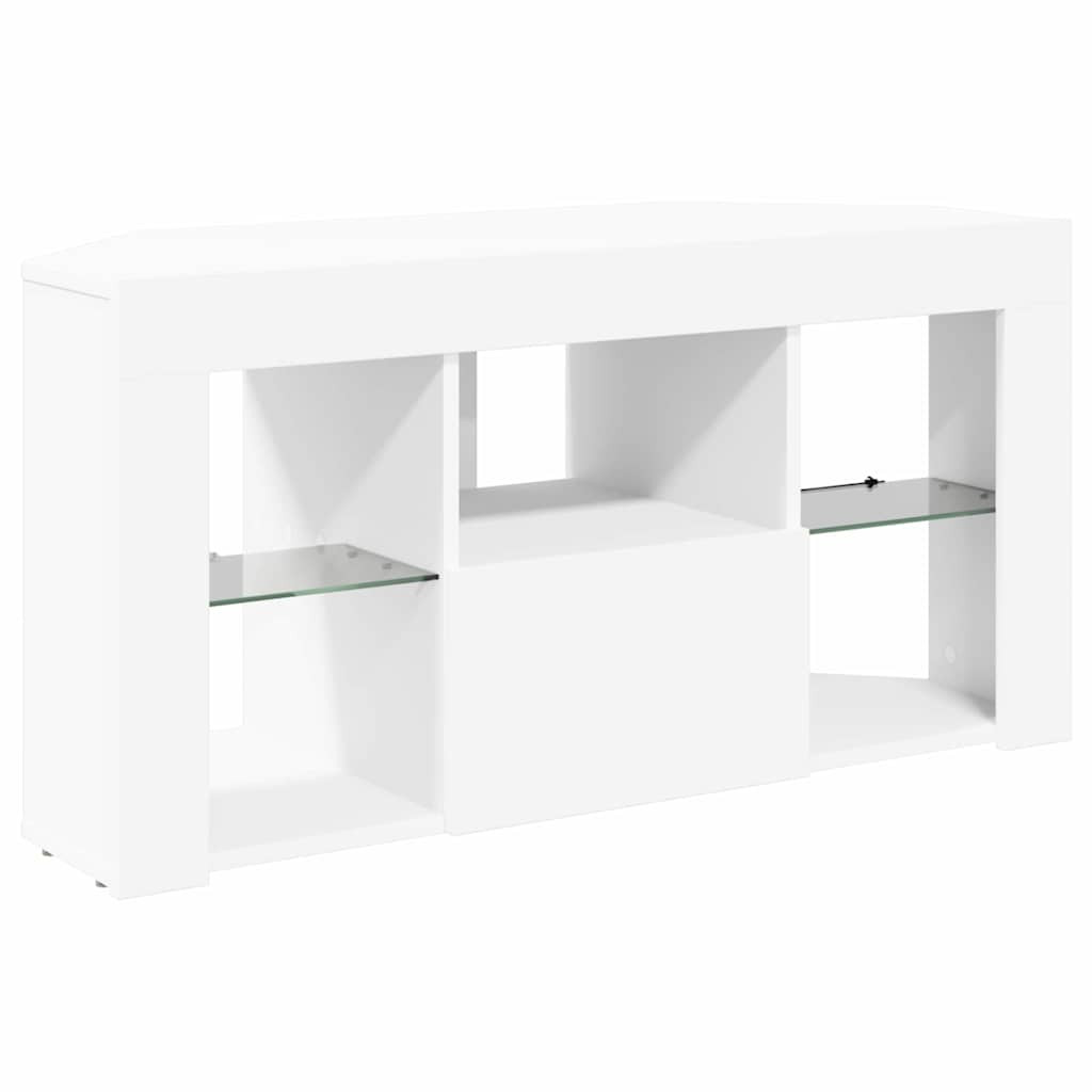 Sarok LED TV szekrény Fehér 100 x 40 x 50 cm Faanyag