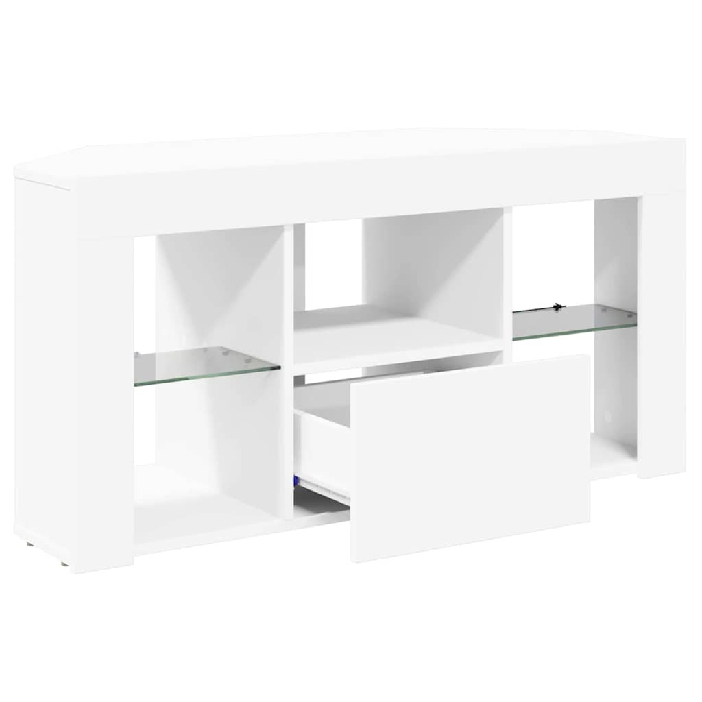 Sarok LED TV szekrény Fehér 100 x 40 x 50 cm Faanyag