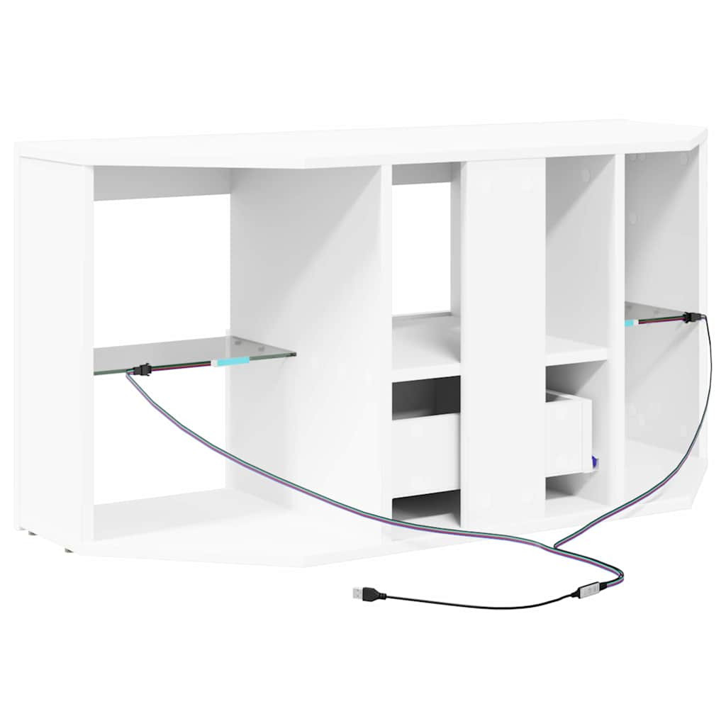 Sarok LED TV szekrény Fehér 100 x 40 x 50 cm Faanyag