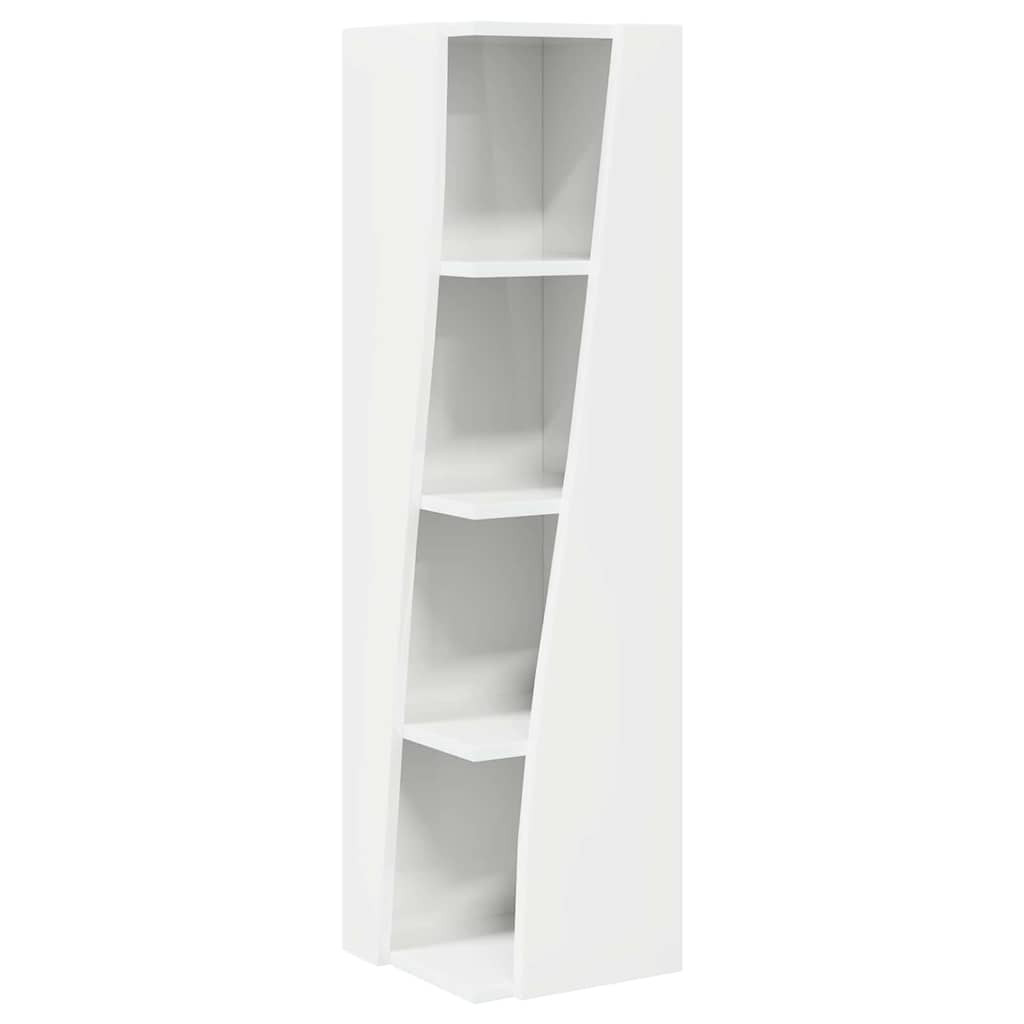 Sarokszekrény Magas Fényű Fehér 27,5x27x102cm Faanyag