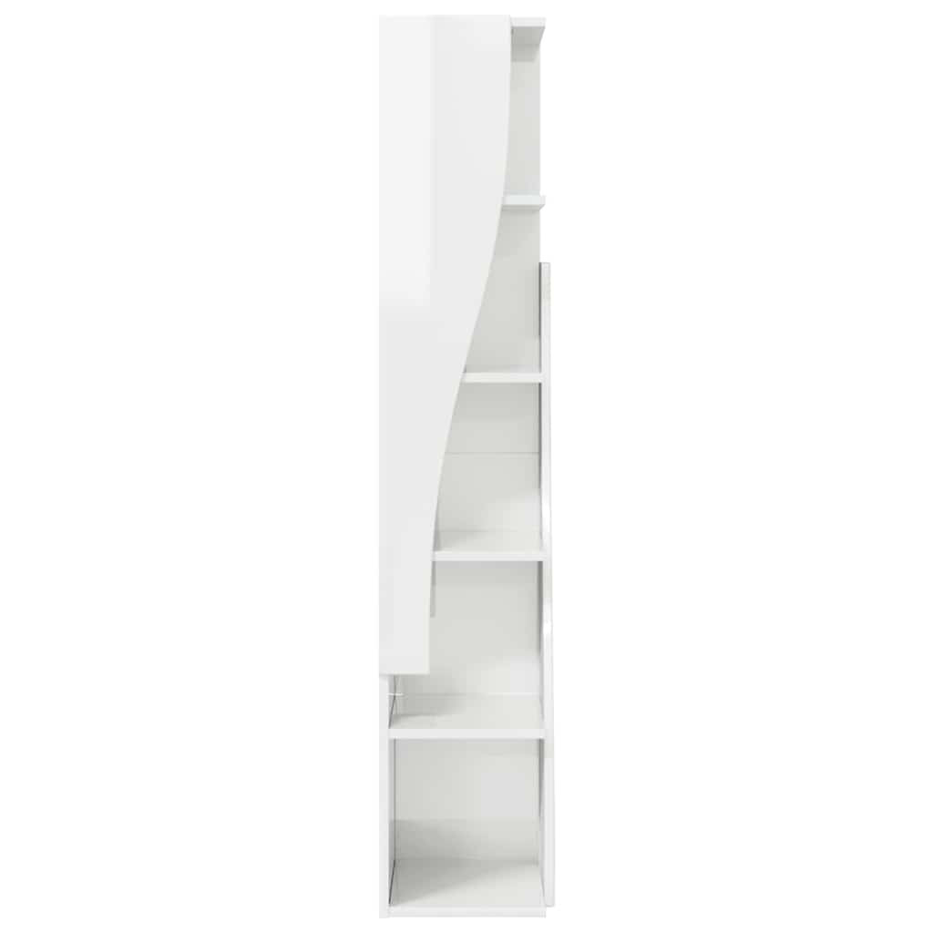 Sarokszekrény Magas Fényű Fehér 27,5x27x140cm Faanyag