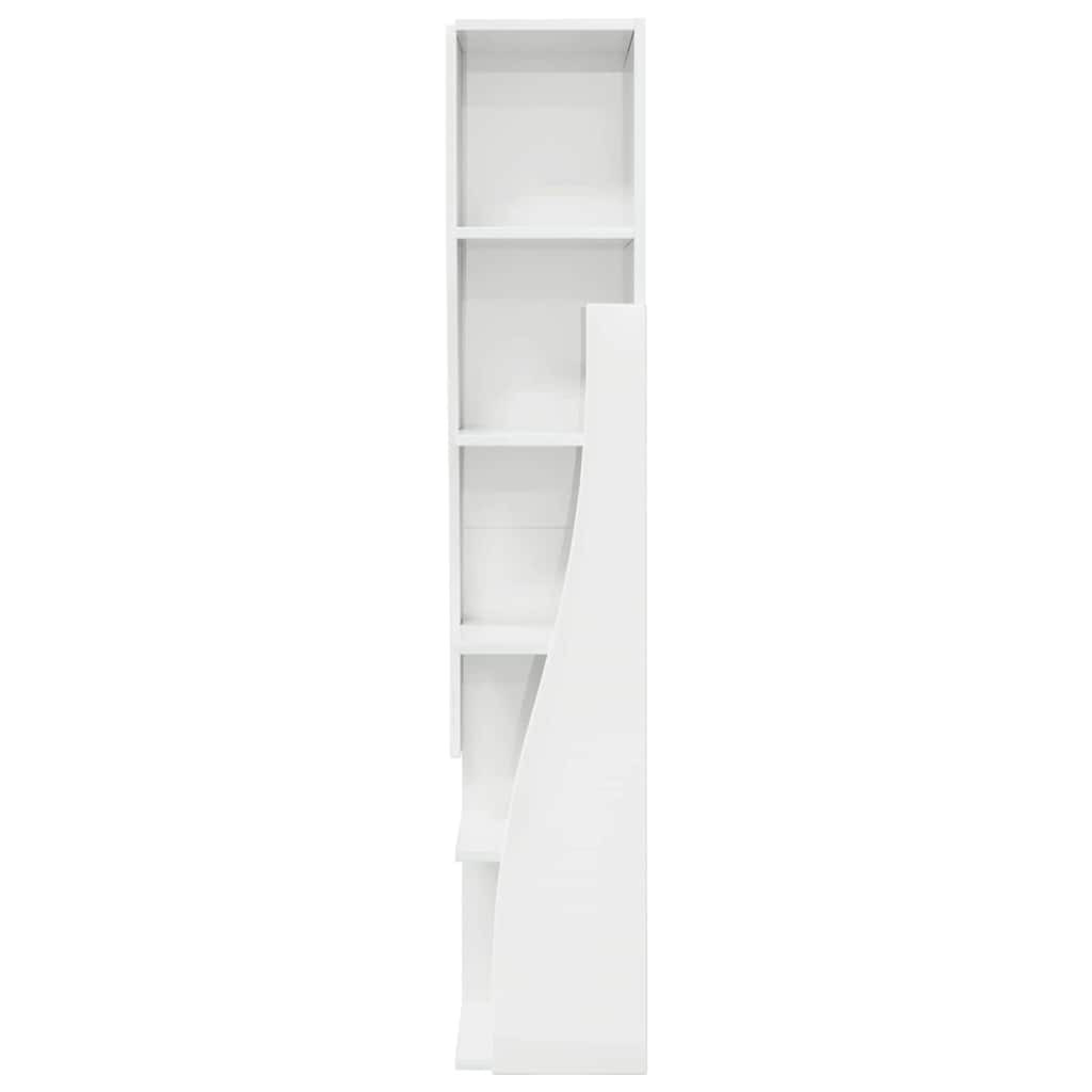 Sarokszekrény Magas Fényű Fehér 27,5x27x140cm Faanyag