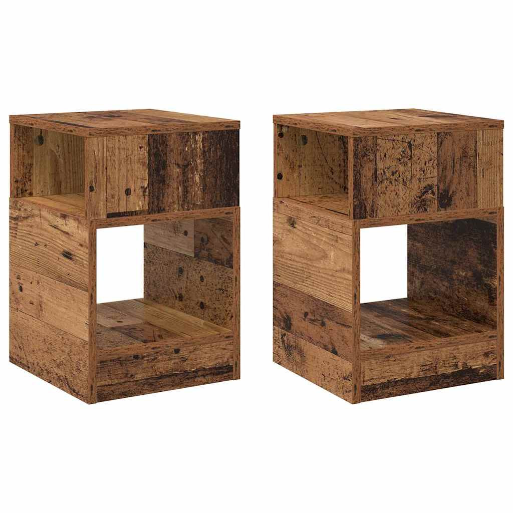 vidaXL Végasztal 2 pcs Öreg fa 30,5 x 30 x 45 cm Faanyag