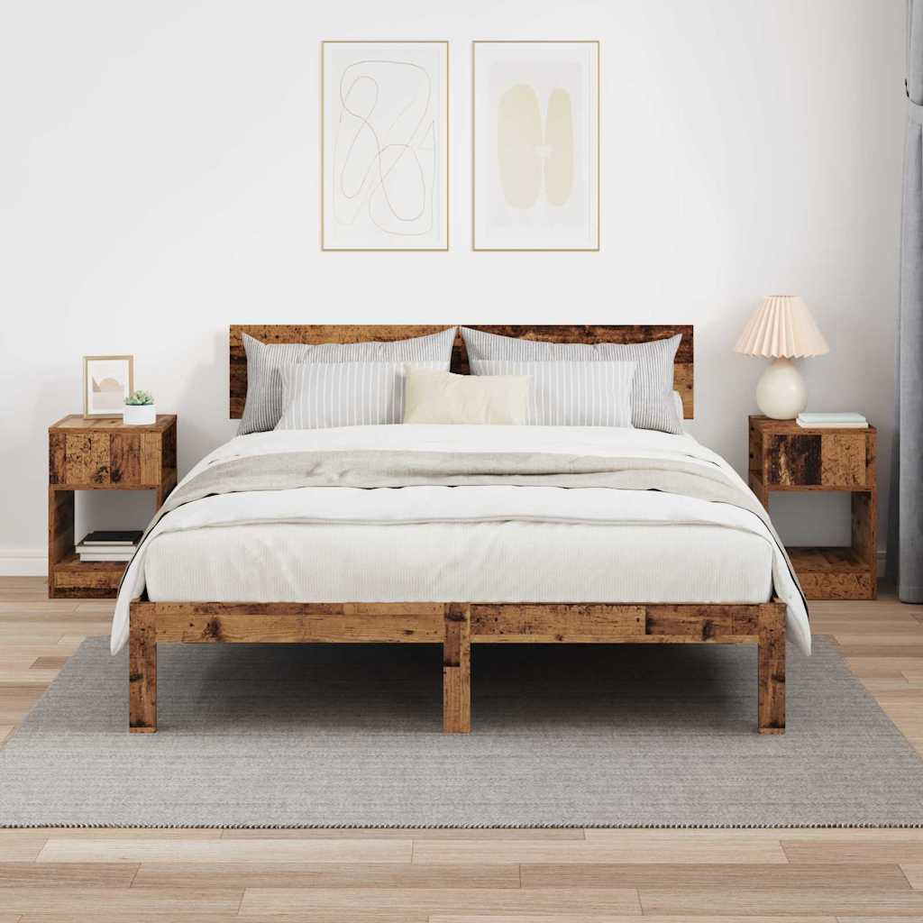 vidaXL Végasztal 2 pcs Öreg fa 30,5 x 30 x 45 cm Faanyag