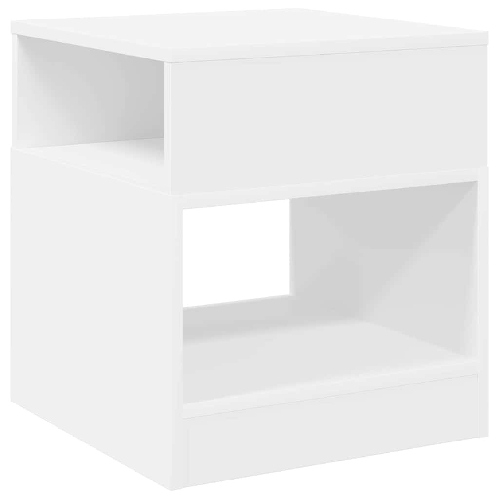 vidaXL Végasztal 2 pcs Fehér 40,5 x 40 x 45 cm Faanyag