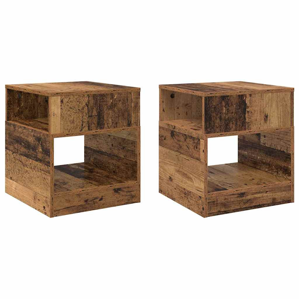 vidaXL Végasztal 2 pcs Öreg fa 40,5 x 40 x 45 cm Faanyag