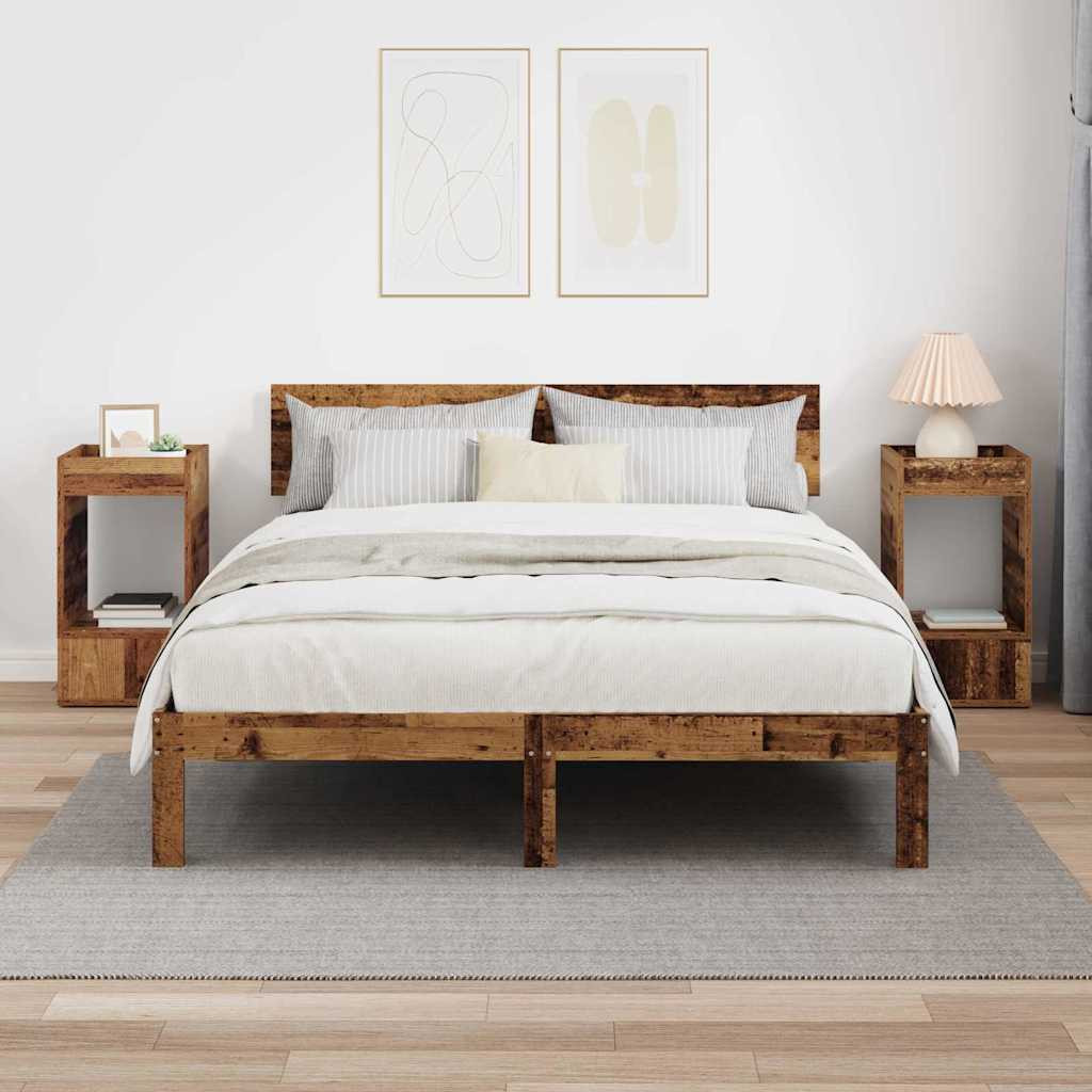 vidaXL Végasztal 2 pcs Öreg fa 30 x 30 x 56 cm Faanyag