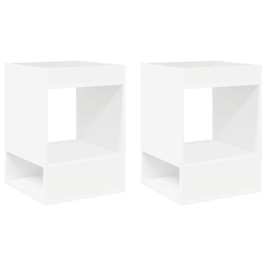 vidaXL Végasztal 2 pcs Fehér 40 x 40 x 56 cm Faanyag