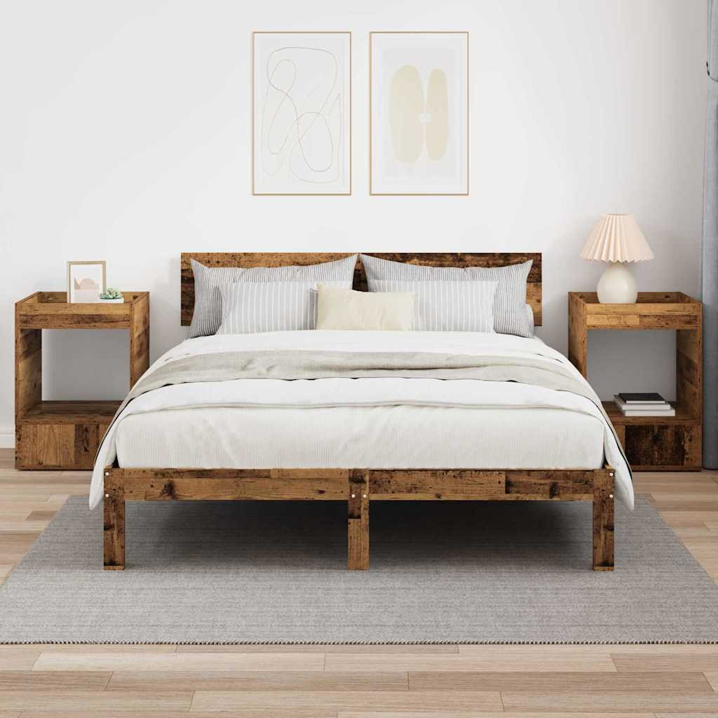 vidaXL Végasztal 2 pcs Öreg fa 40 x 40 x 56 cm Faanyag