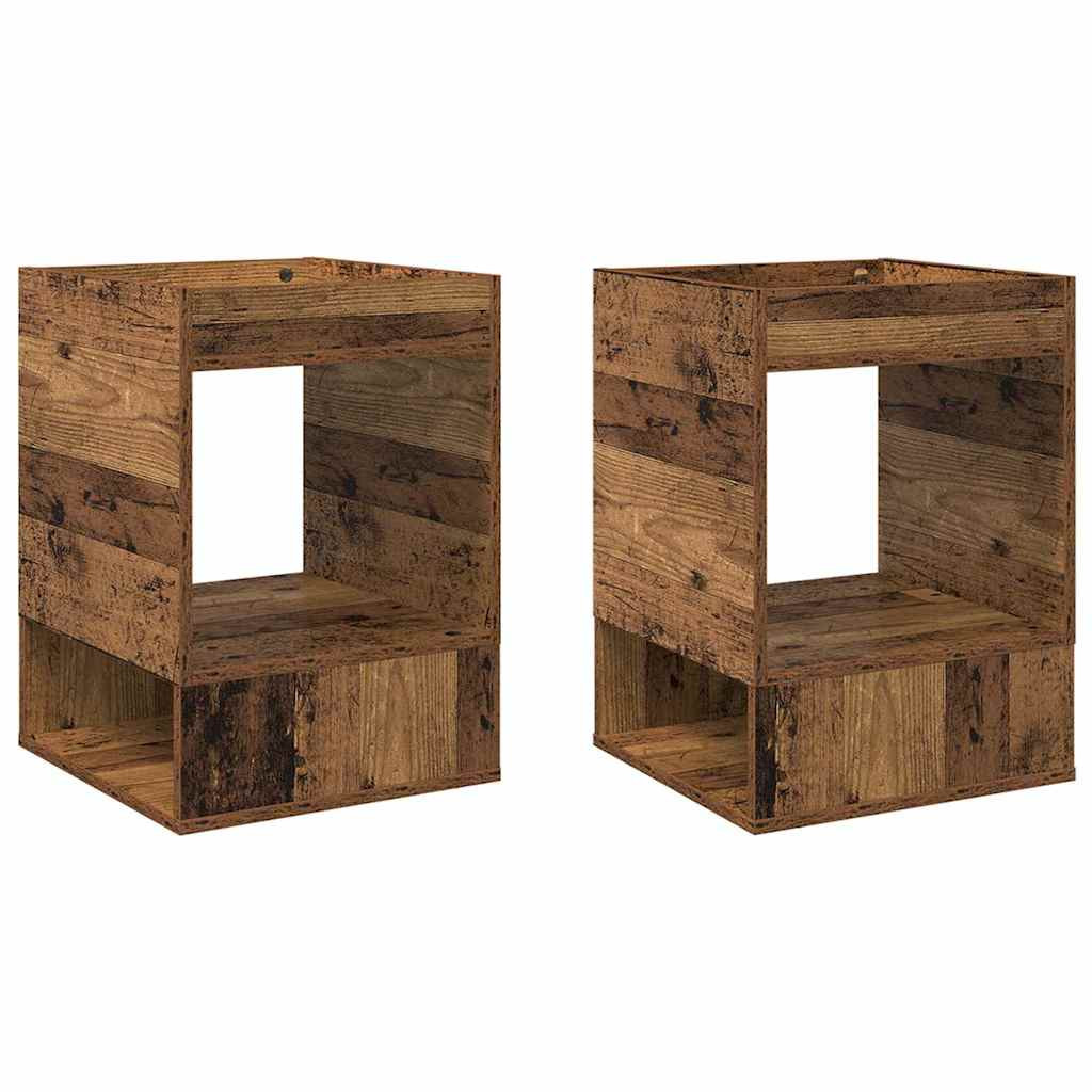 vidaXL Végasztal 2 pcs Öreg fa 40 x 40 x 56 cm Faanyag