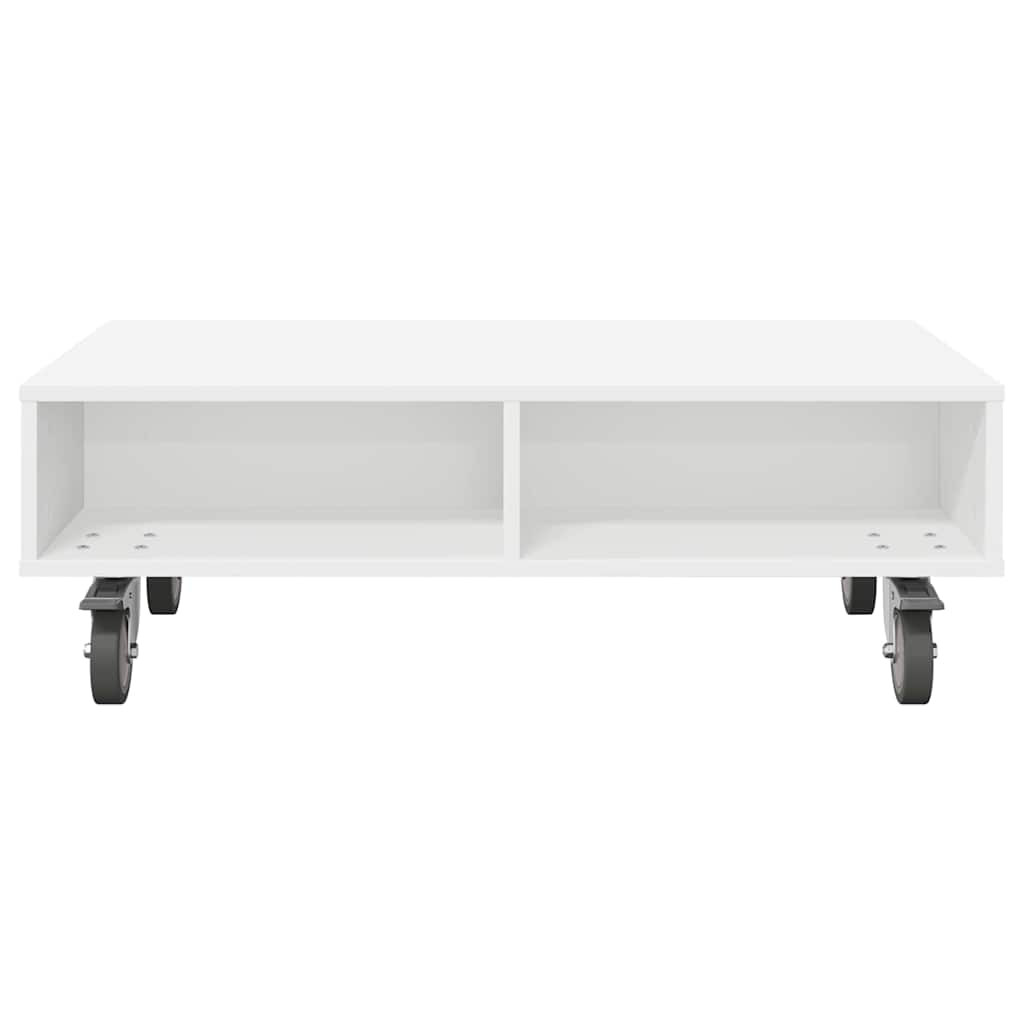Gördülékeny oldalasztal Fehér 90 x 50 x 30 cm Faanyag