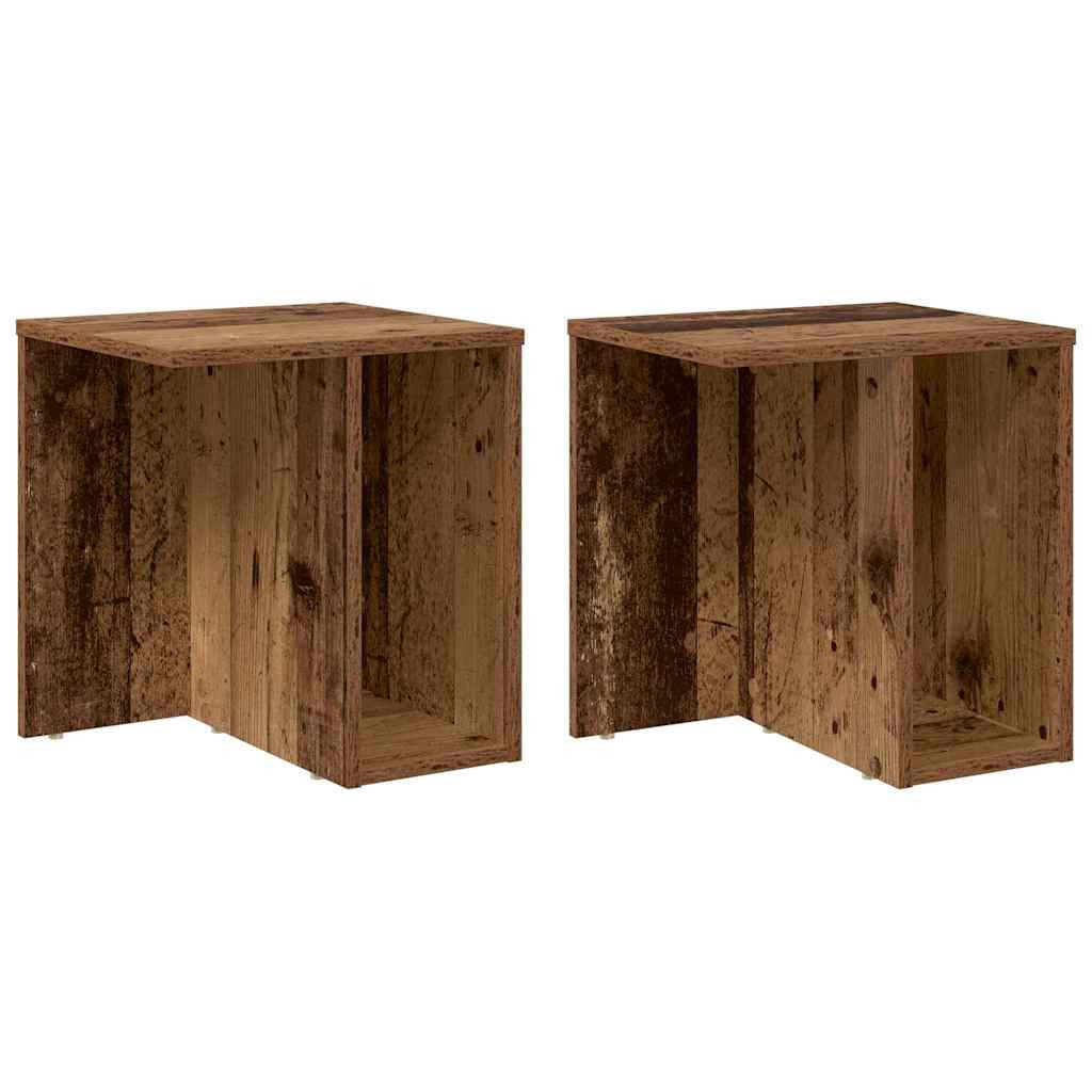 vidaXL Végasztal 2 pcs Öreg fa 37 x 32 x 40 cm Faanyag