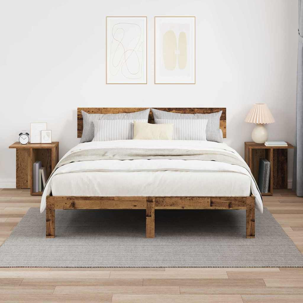 vidaXL Végasztal 2 pcs Öreg fa 37 x 32 x 40 cm Faanyag