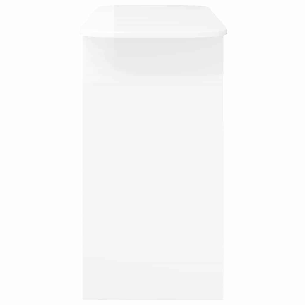 vidaXL Konzolasztal Magas Fényű Fehér 93 x 40 x 75 cm Faanyag