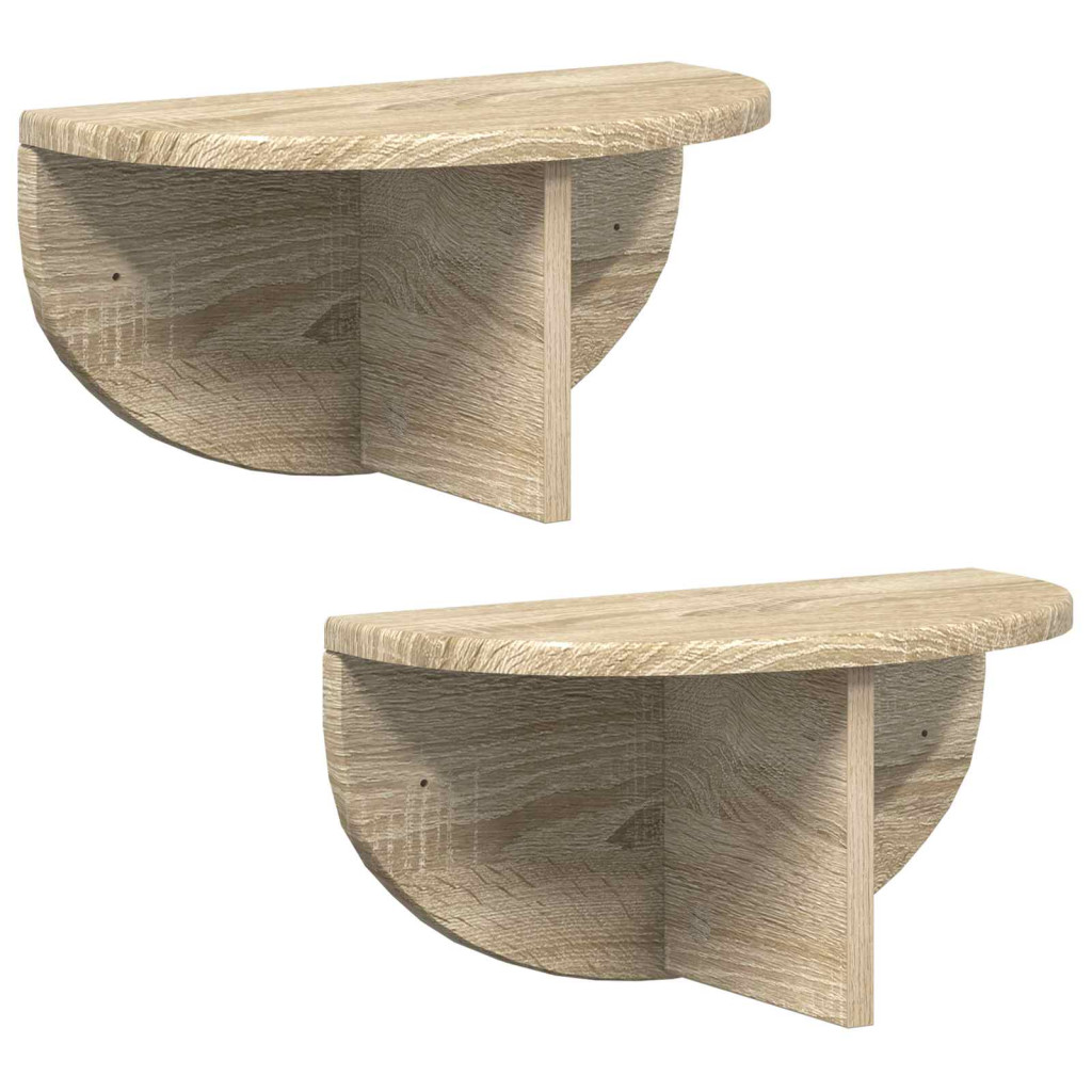 Falpolc 2 pcs Sonoma tölgy 38 x 19 x 19 cm Faanyag