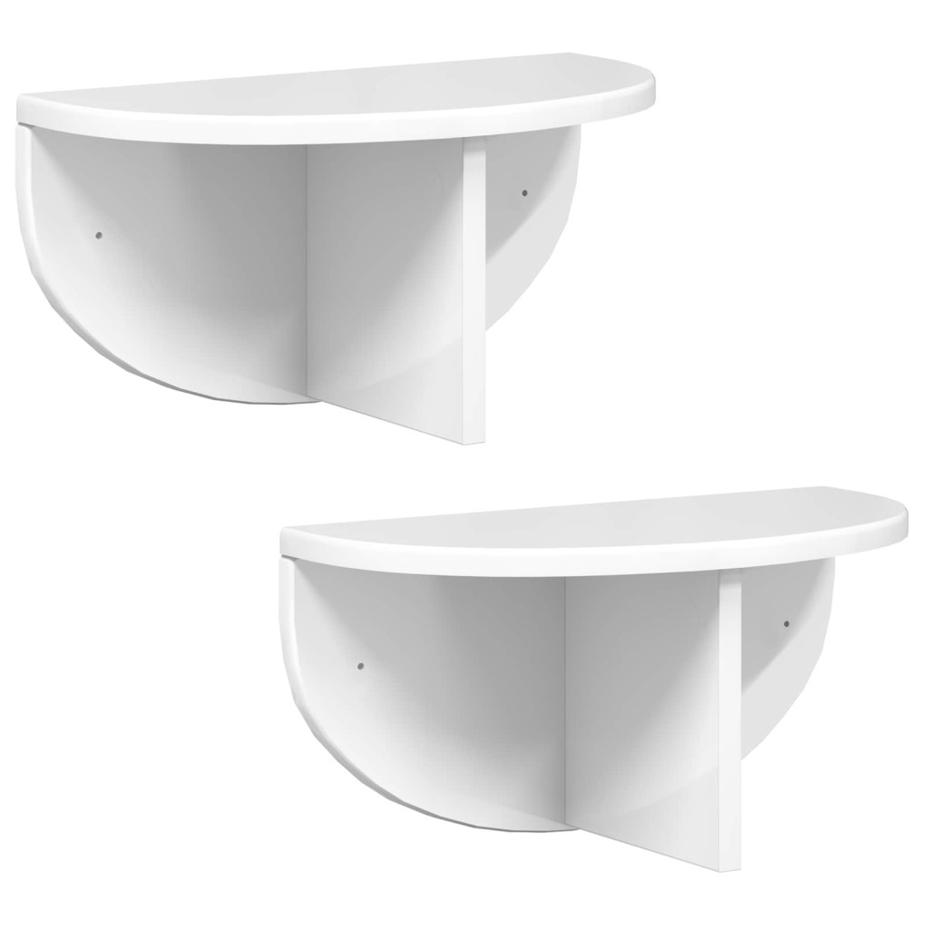 Falpolc 2 pcs Magas Fényű Fehér 38 x 19 x 19 cm Faanyag