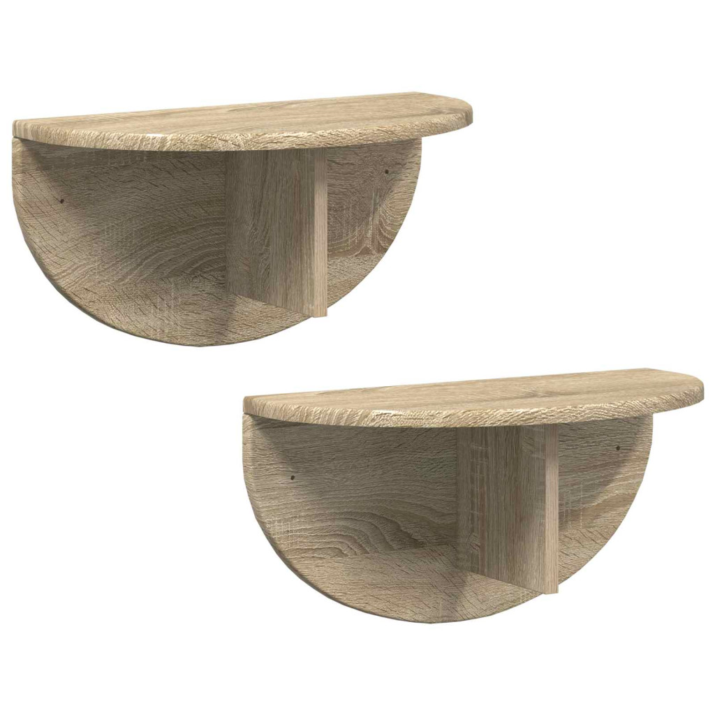 Falpolc 2 pcs Sonoma tölgy 48 x 24 x 24 cm Faanyag