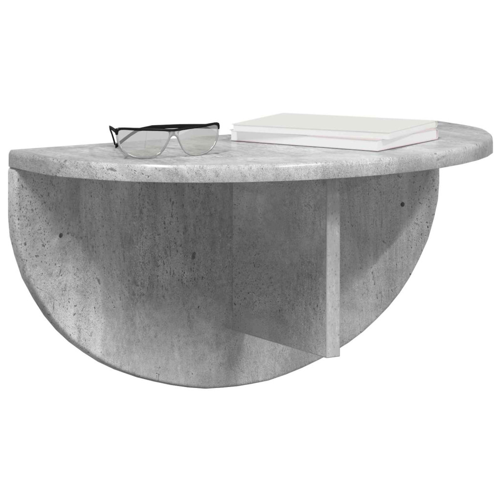 Falpolc 2 pcs Beton Szürke 48 x 24 x 24 cm Faanyag