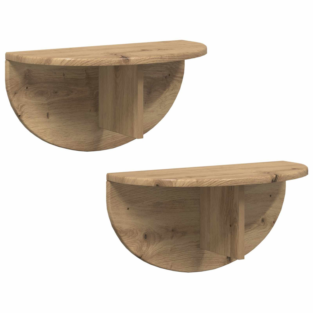 Falpolc 2 pcs Artisan tölgy 48 x 24 x 24 cm Faanyag