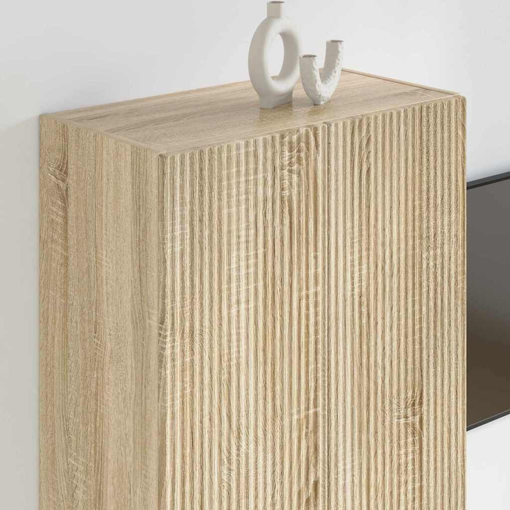 TV Fali Szekrény Sonoma tölgy 59,5 x 31 x 80 cm Faanyag TV Fali Szekrény Sonoma tölgy 59,5 x 31 x 80 cm Faanyag
