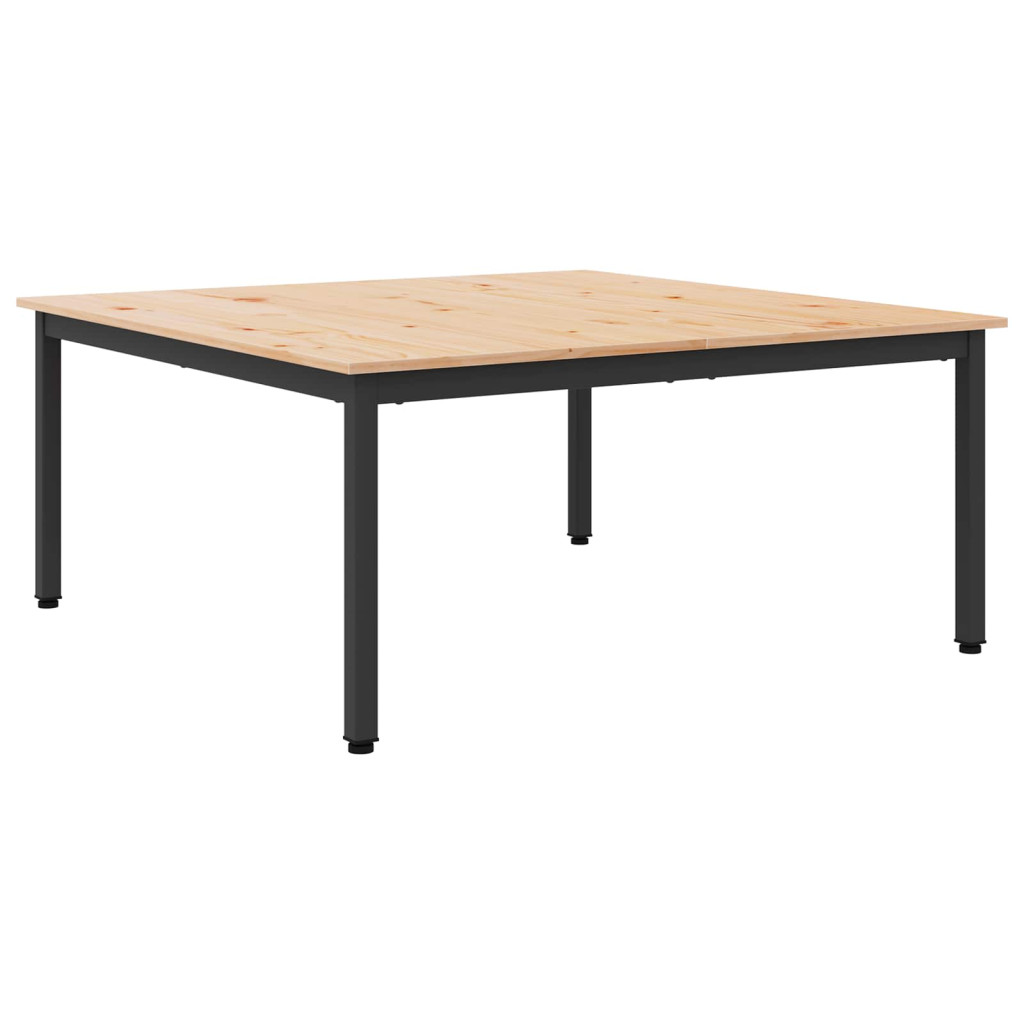 Dohányzóasztal Természetes 100 x 100 x 45 cm Tömör fenyőfa