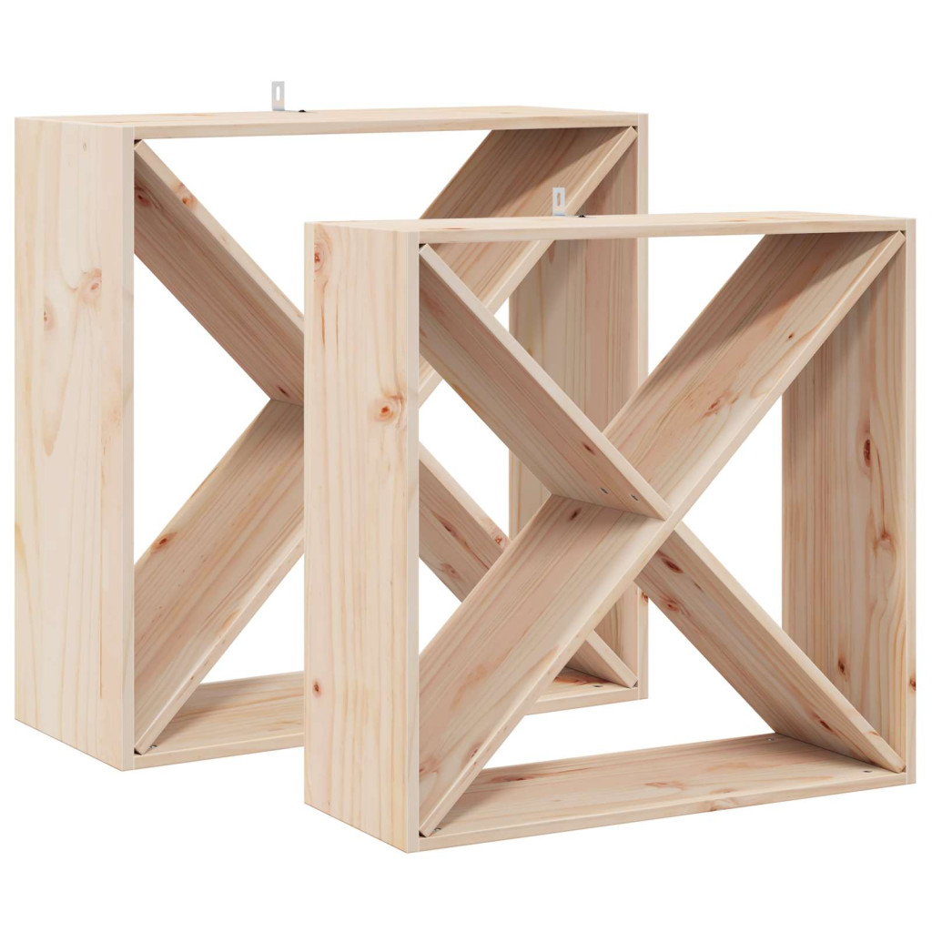 Borágas 2 pcs Természetes 62 x 25 x 62 cm Tömör fenyőfa