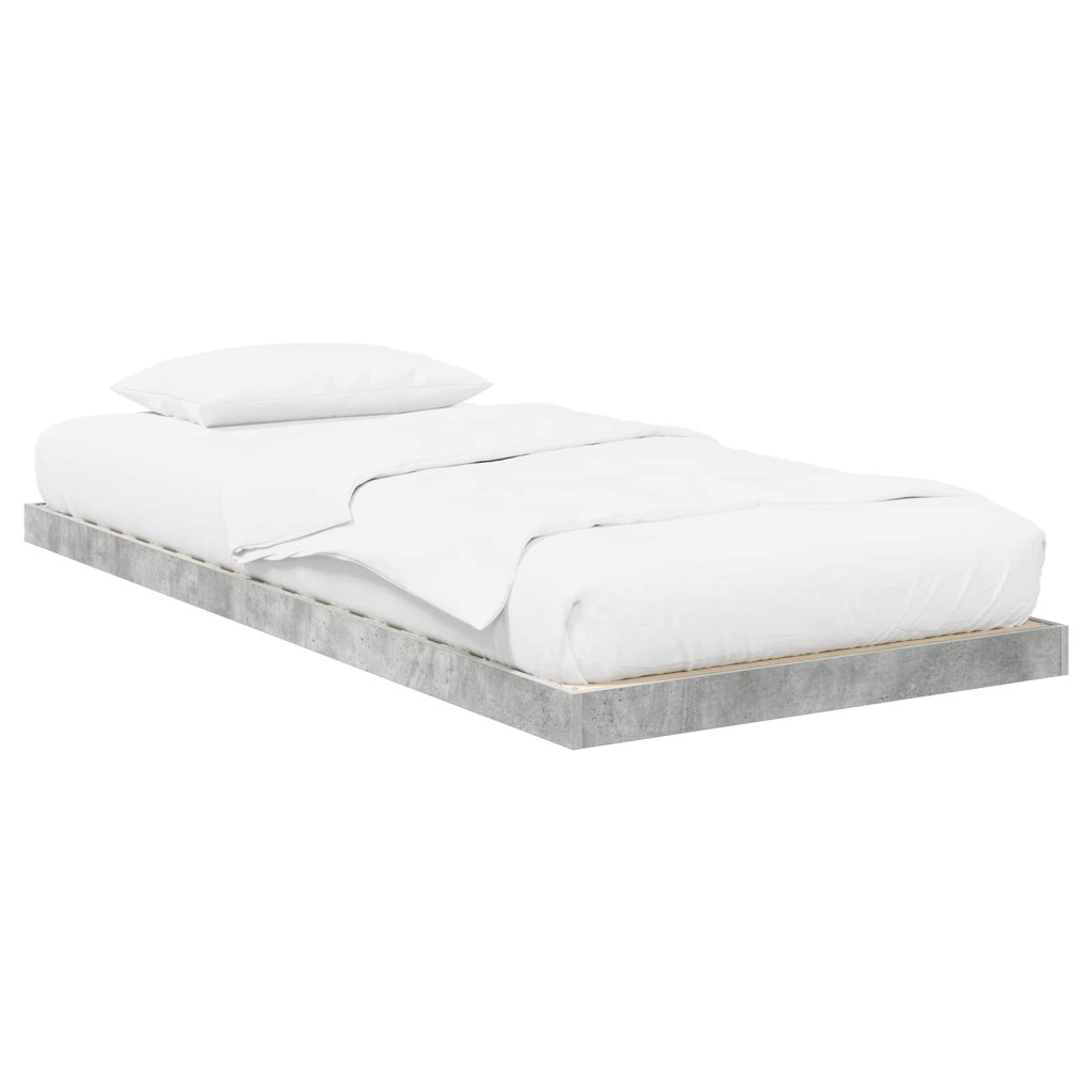 vidaXL Földi ágykeret Beton Szürke 76,5 x 200 cm Faanyag