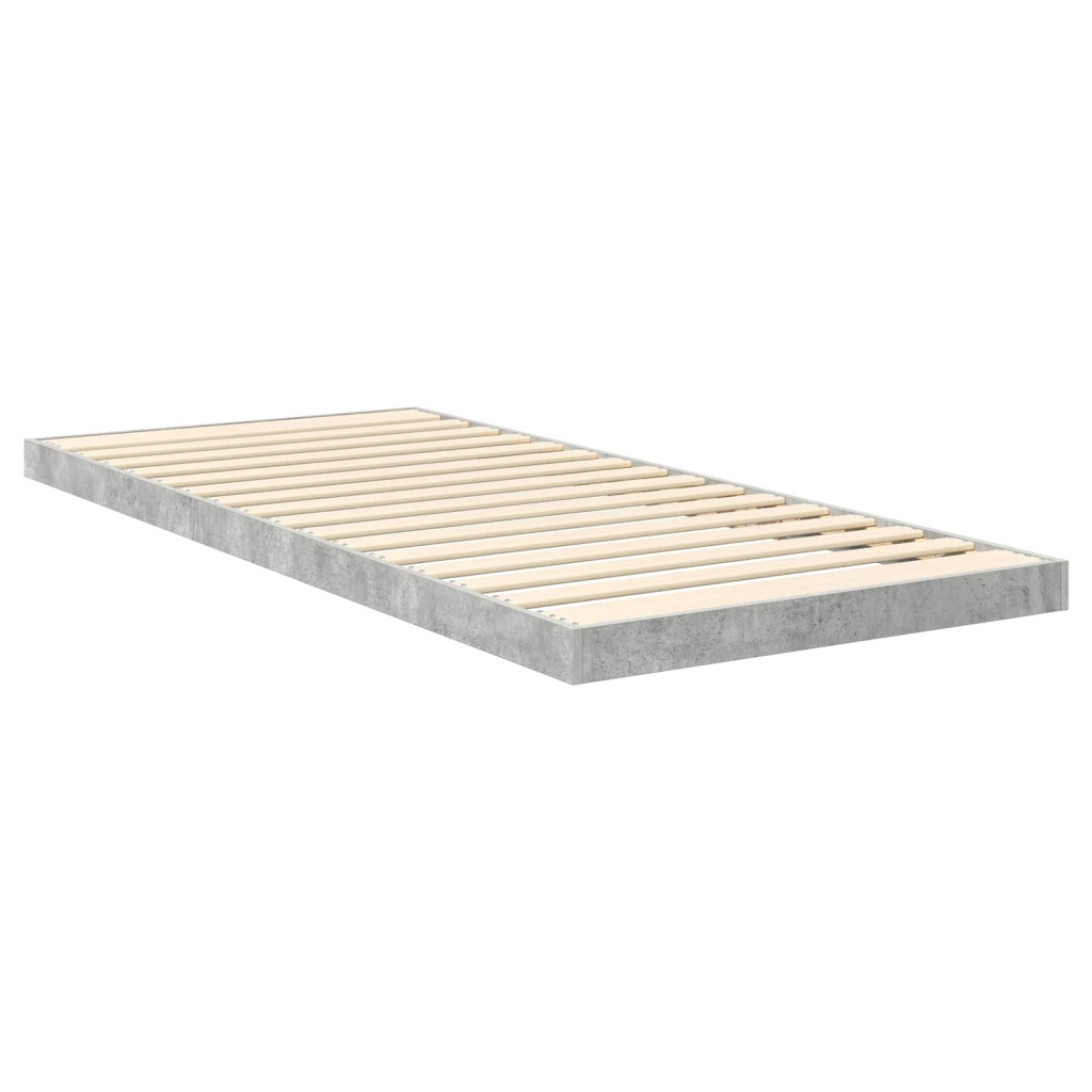 vidaXL Földi ágykeret Beton Szürke 76,5 x 200 cm Faanyag