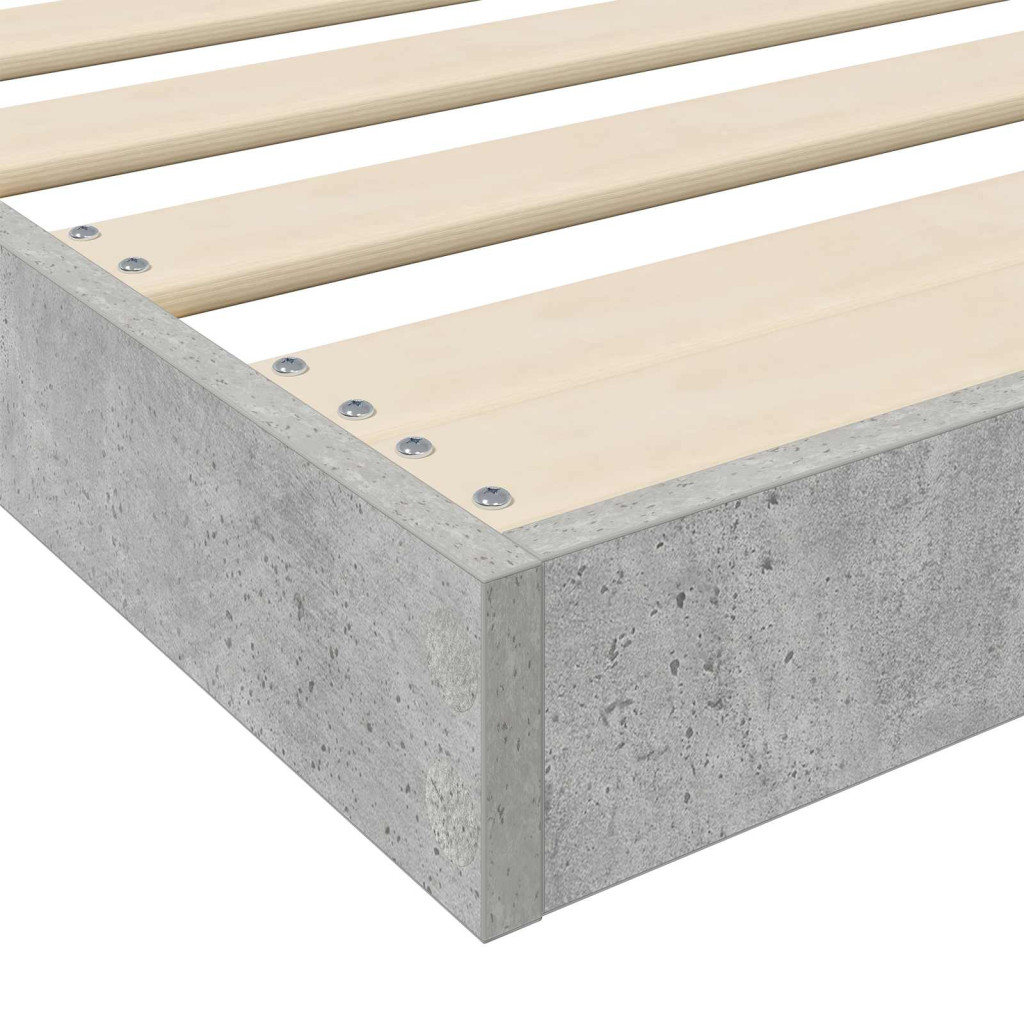 vidaXL Földi ágykeret Beton Szürke 76,5 x 200 cm Faanyag