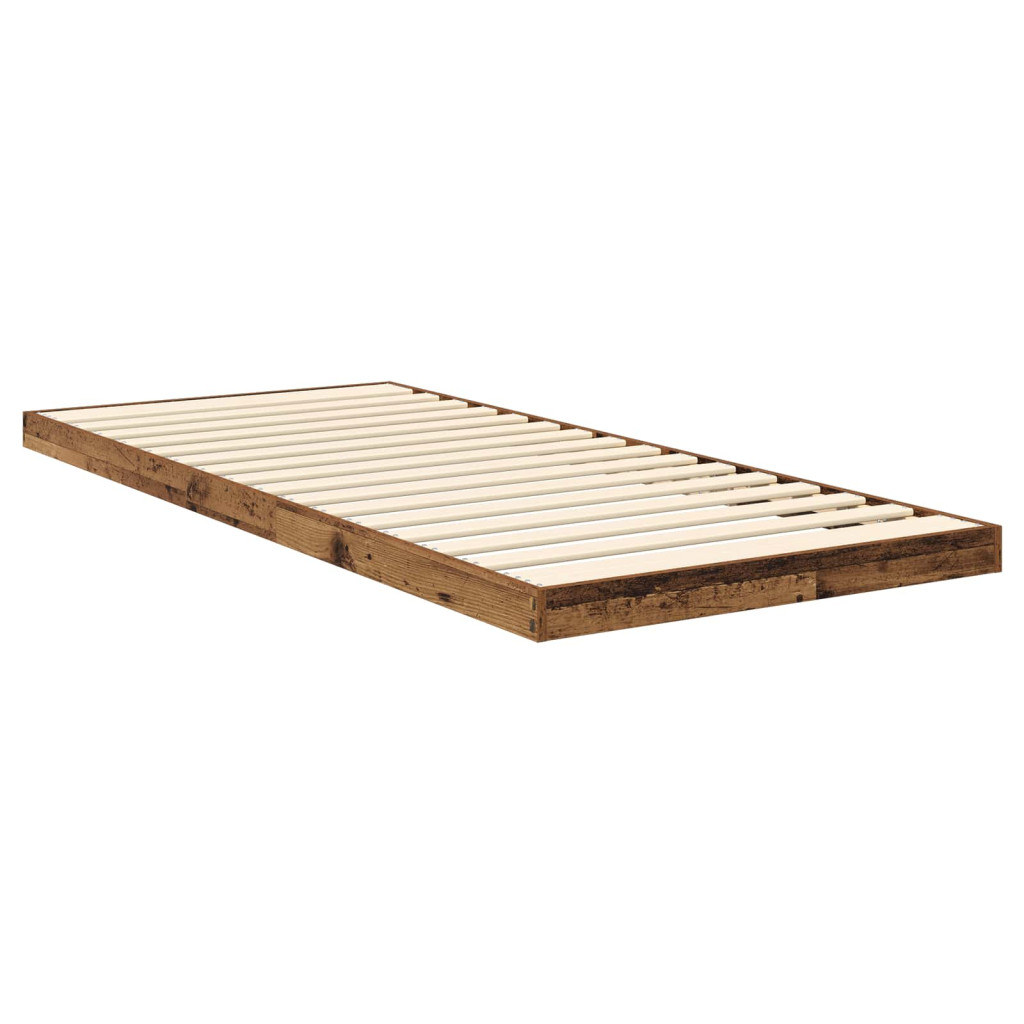 vidaXL Földi ágykeret Öreg fa 76,5 x 200 cm Faanyag