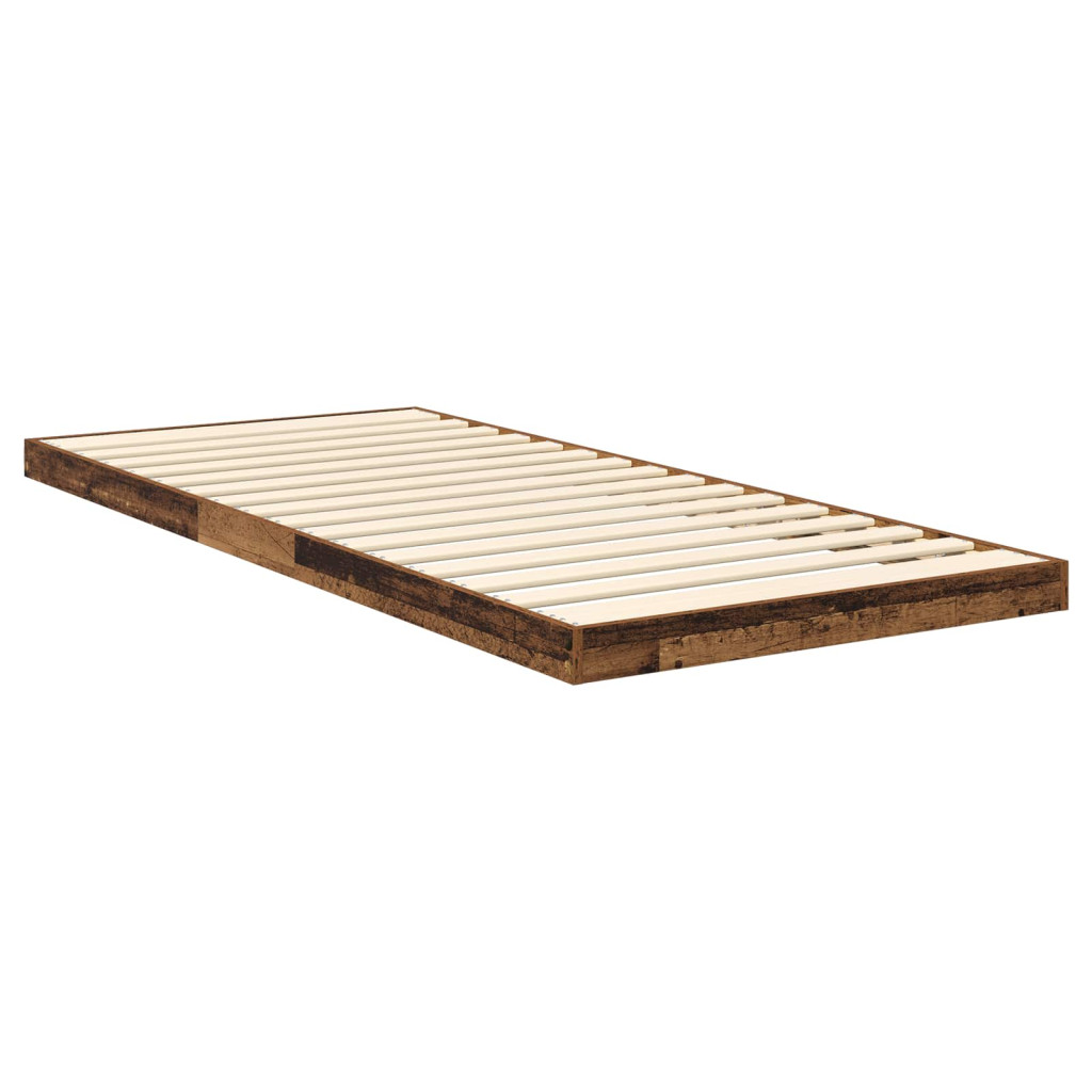 vidaXL Földi ágykeret Öreg fa 76,5 x 200 cm Faanyag