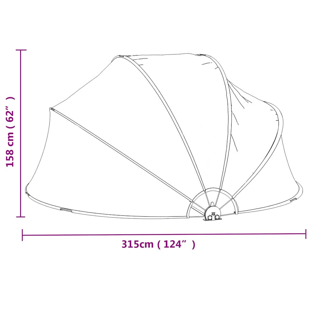 kerek PVC medencekupola 315 x 158 cm