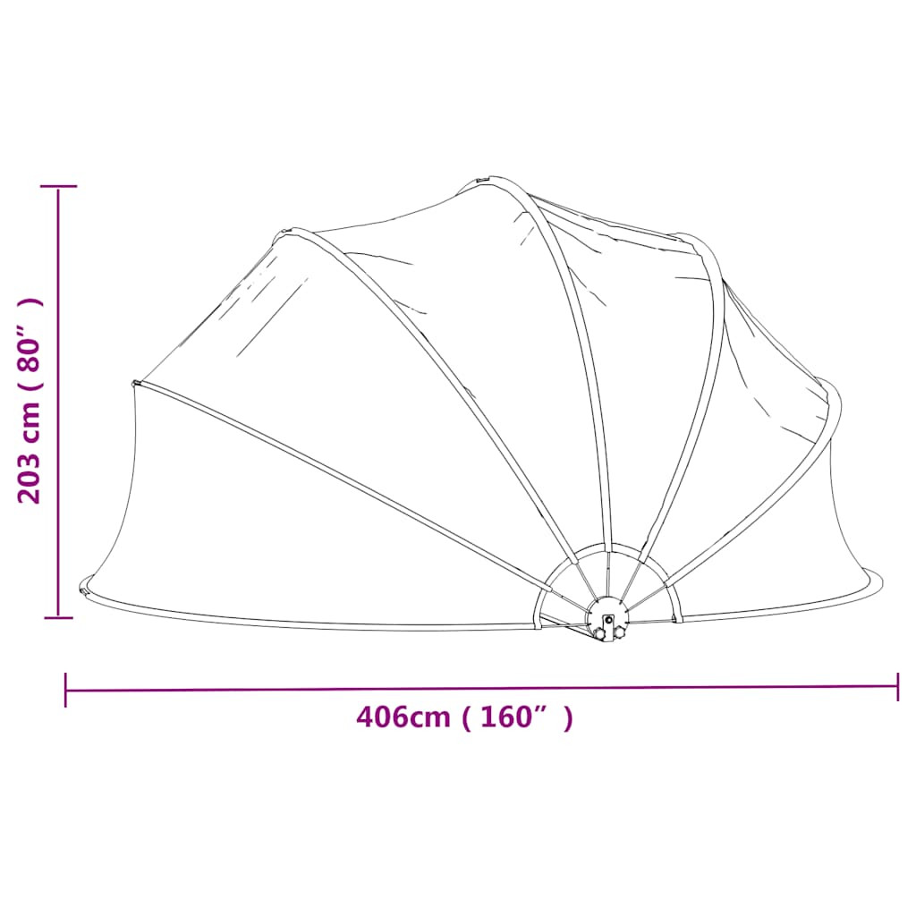 kerek PVC medencekupola 406x203 cm