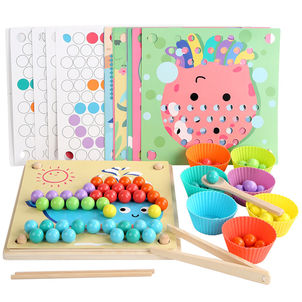 Képkirakó golyókkal Montessori fajáték