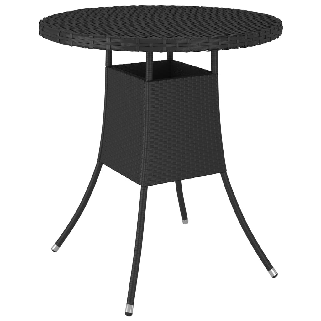 vidaXL fekete polyrattan kerti asztal 70 x 70 x 73 cm
