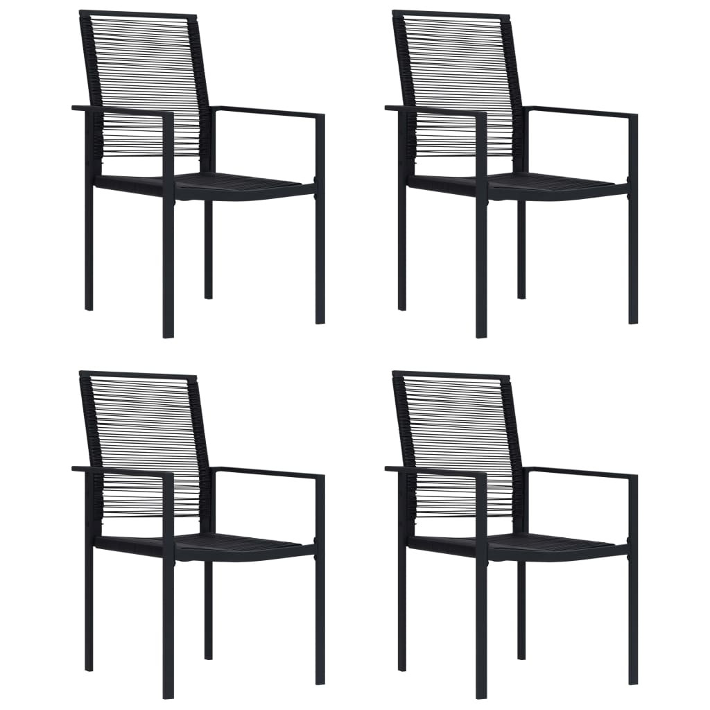 4 db fekete PVC rattan kerti szék