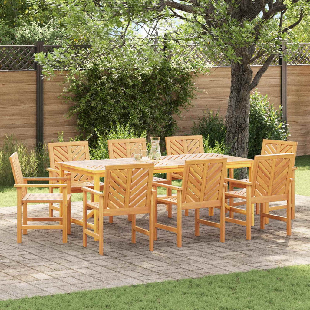 vidaXL Étkezőszék 8 pcs Természetes 62,5 x 59 x 89 cm Tömör Akácfa