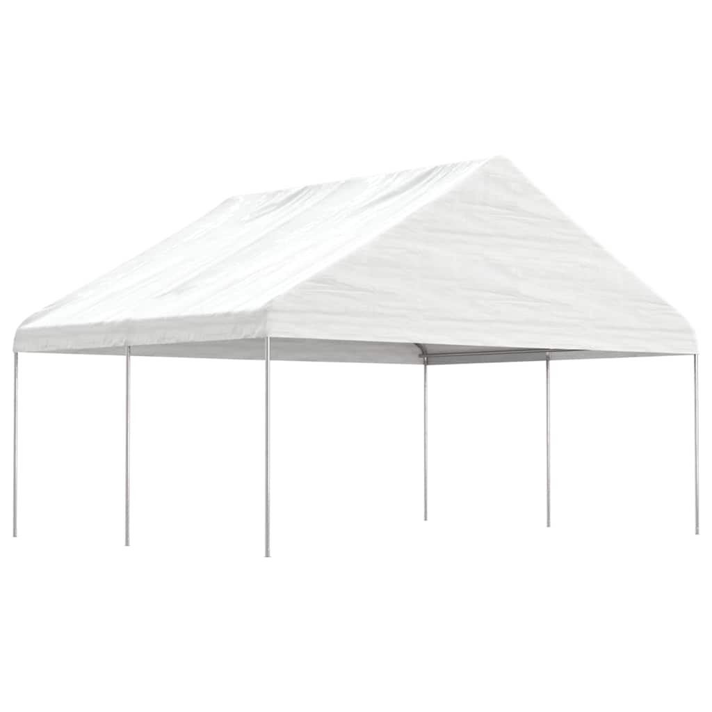 vidaXL fehér polietilén pavilon tetővel 4,46 x 5,88 x 3,75 m
