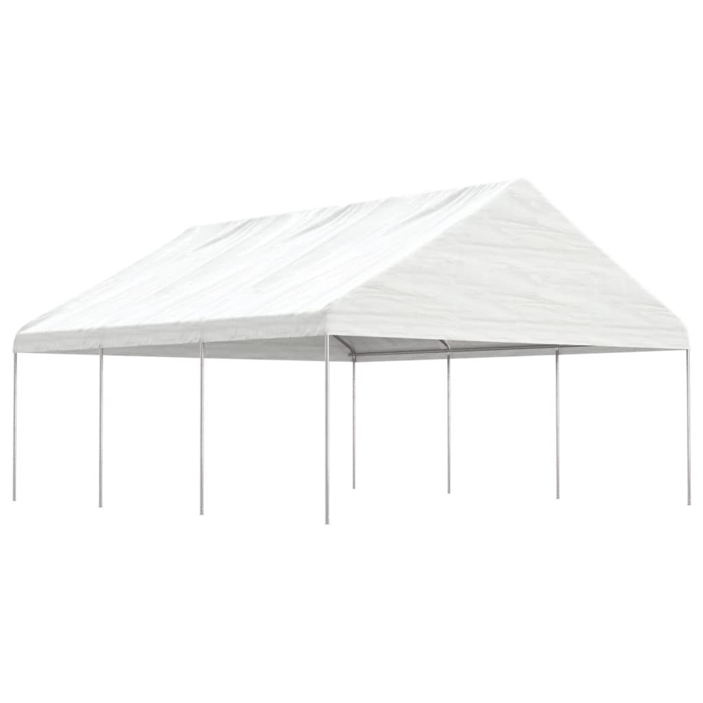 vidaXL fehér polietilén pavilon tetővel 6,69 x 5,88 x 3,75 m