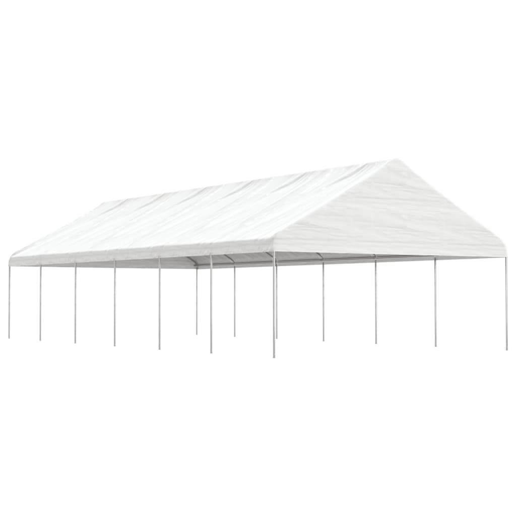 vidaXL fehér polietilén pavilon tetővel 13,38 x 5,88 x 3,75 m