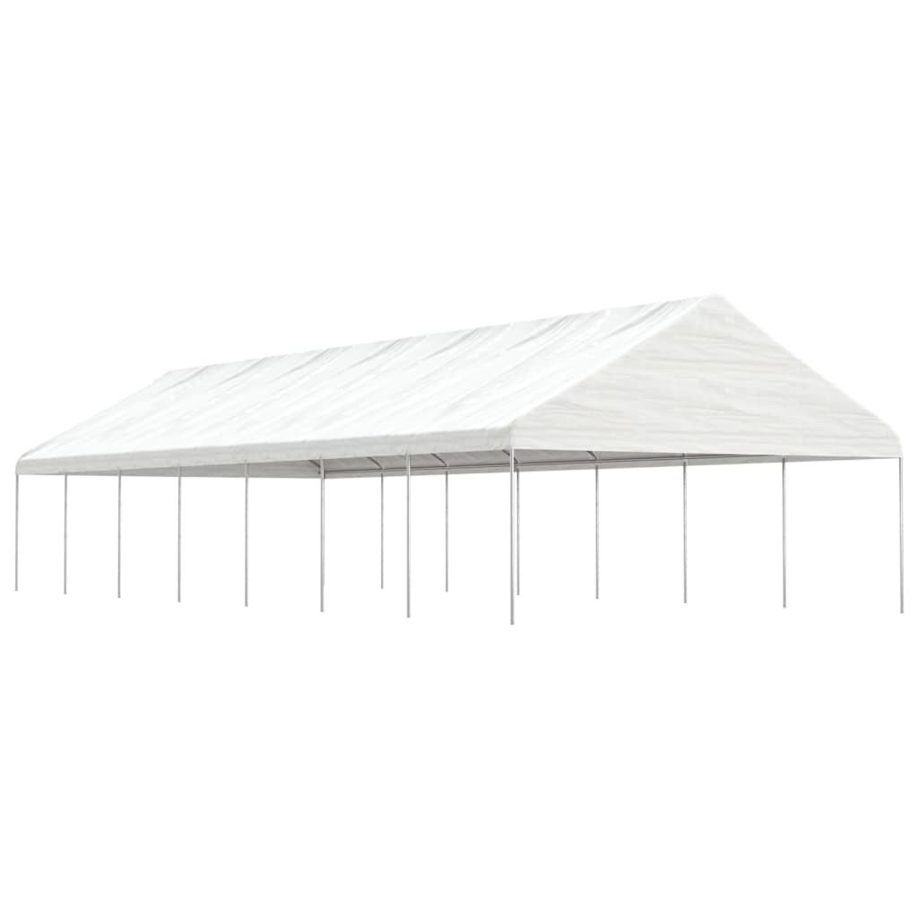 vidaXL fehér polietilén pavilon tetővel 15,61 x 5,88 x 3,75 m