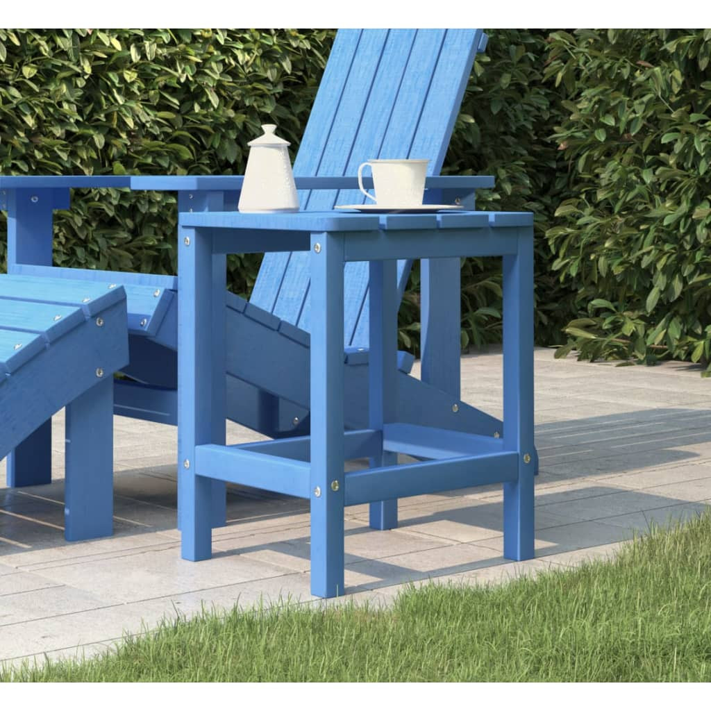 vízkék HDPE kerti Adirondack asztal 38 x 38 x 46 cm